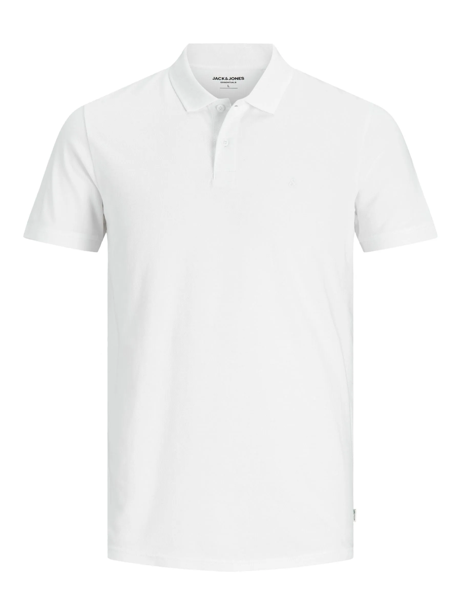 JACK & JONES JJEBASIC POLO SS NOOS, Polo, Uomo, Bianco (White Detail: Slim Fit), L