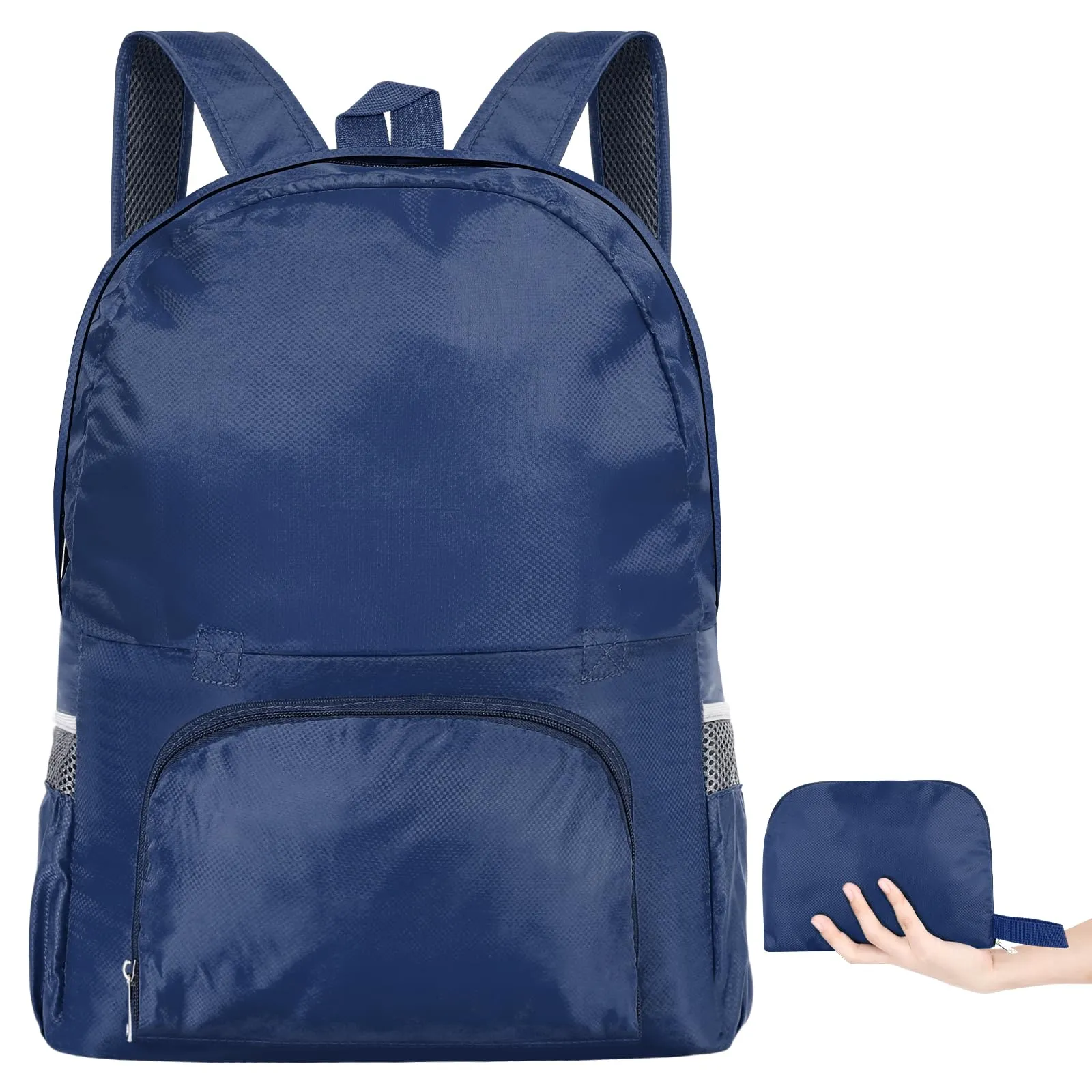 AiQInu Zaino Pieghevole Ultraleggeri, Impermeabile Multifunzione Zaino da Escursionismo Unisex zaino da viaggio Outdoor per Sport Arrampicata Campeggio Viaggio Ciclismo (Blu scuro)