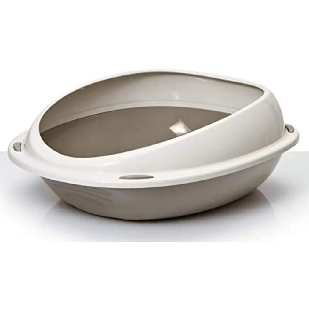 Aimé - Lettiera Gatto - Lettiera per Gatti con Bordo Amovibile - Toilette per Gatti e Cuccioli di Forma Ovale - Pratica e igienica Si pulisce Facilmente - Dimensioni 45 x 36 x 15,5 cm