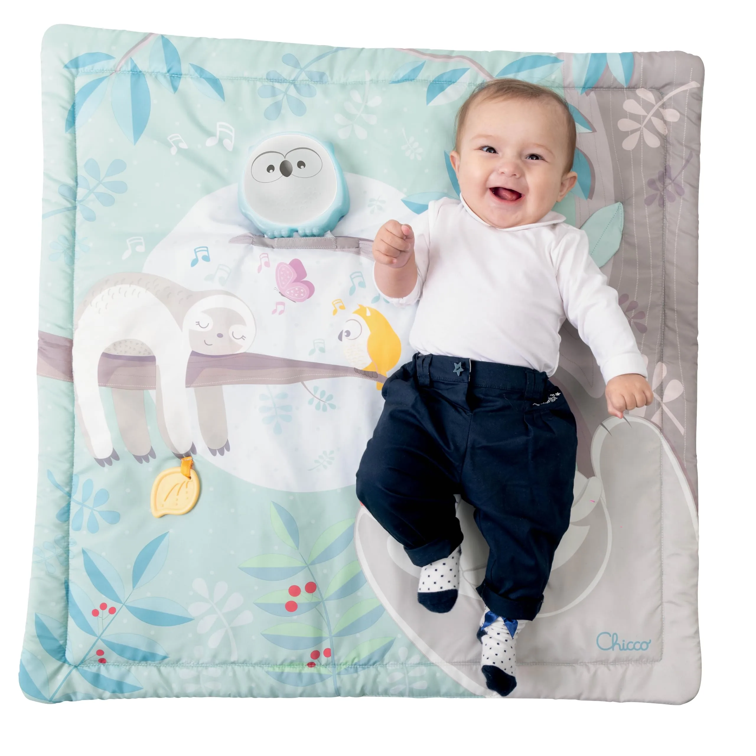 Chicco Tappeto Relax&Play, Tappeto Evolutivo in Morbido Tessuto, Melodie Rilassanti e Luci Soffuse, Musica Classica e Suoni della Natura, Lavabile in Lavatrice, Giochi Neonati 0 Mesi+