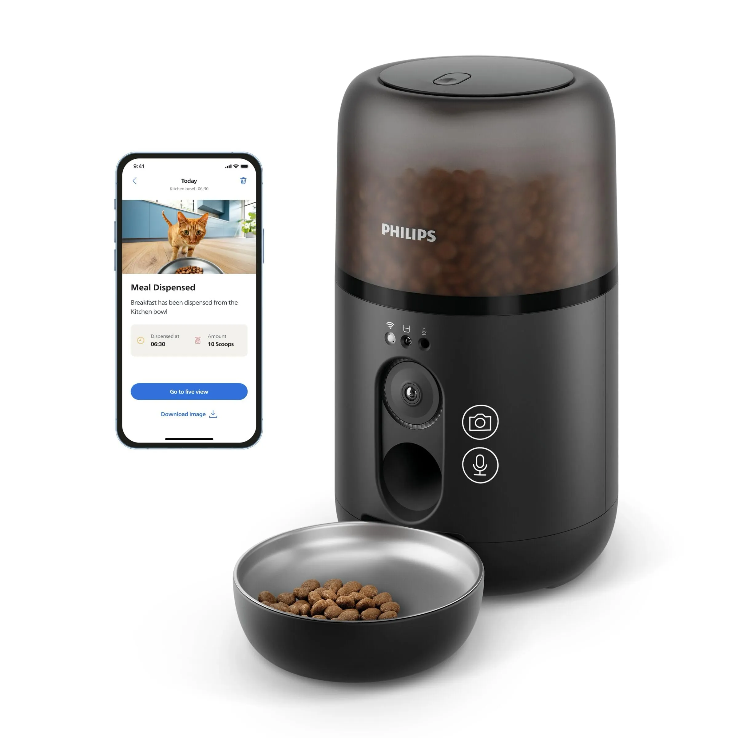 Philips Pet Distributore Automatico di Cibo con Videocamera e App, 4.5L