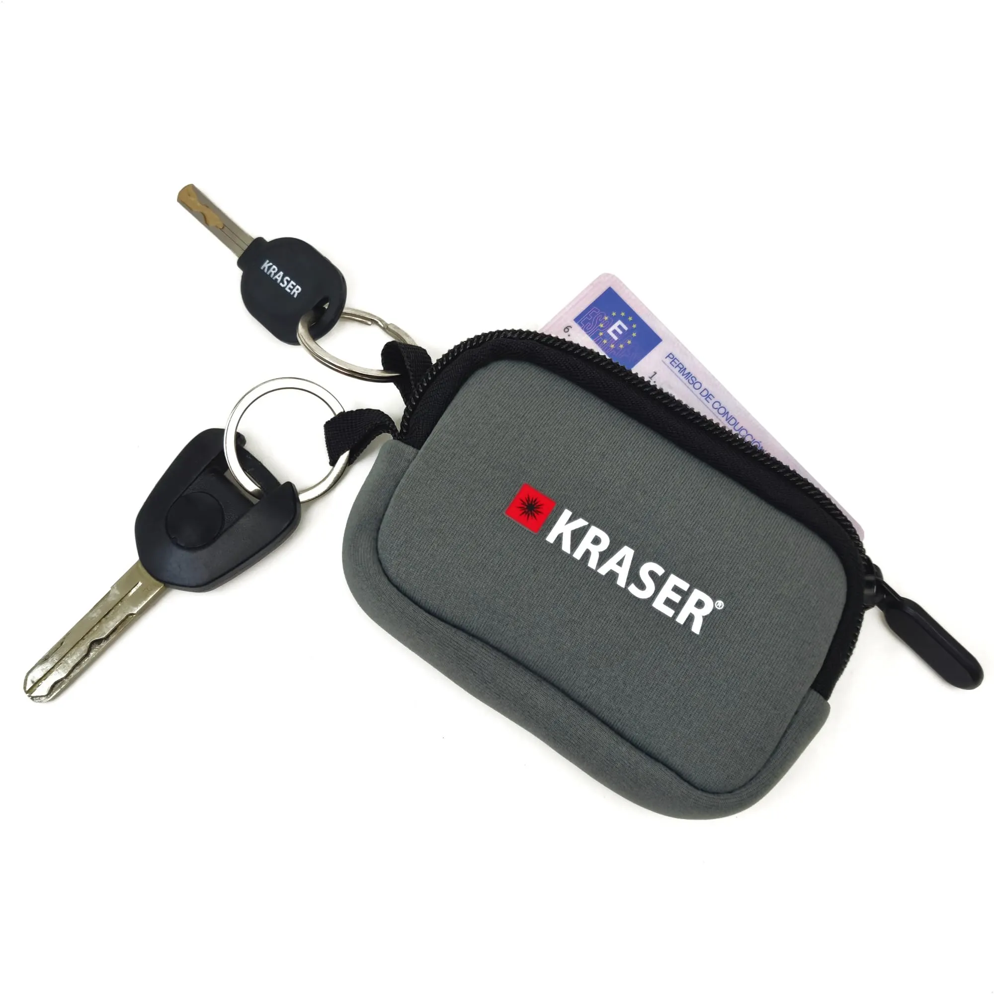 KRASER KR730 Portachiavi Moto di Alta Qualità, le tue Chiavi Sempre a Portata di Mano, Esclusivo Scomparto Interno per Carte, Astuccio portachiavi, Regali per Appassionati di Moto,
