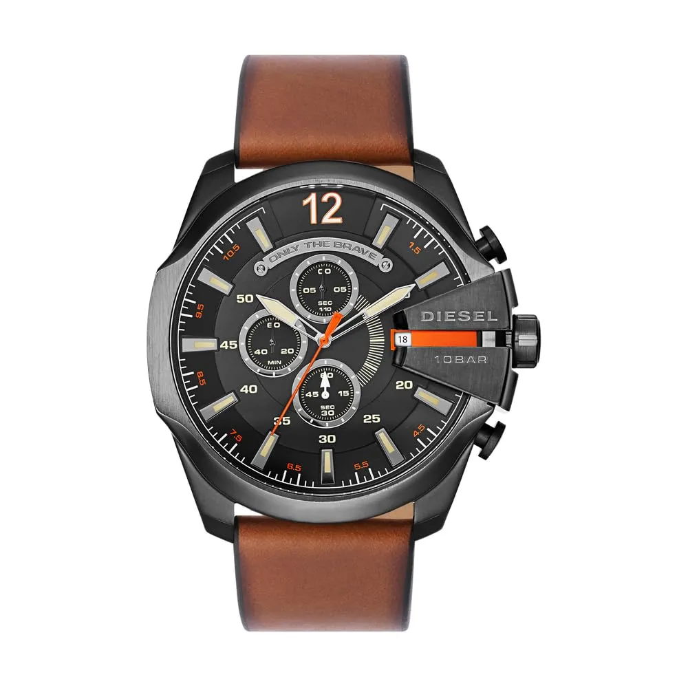 Diesel Orologio Analogico Uomo con Cinturino in Pelle DZ4343