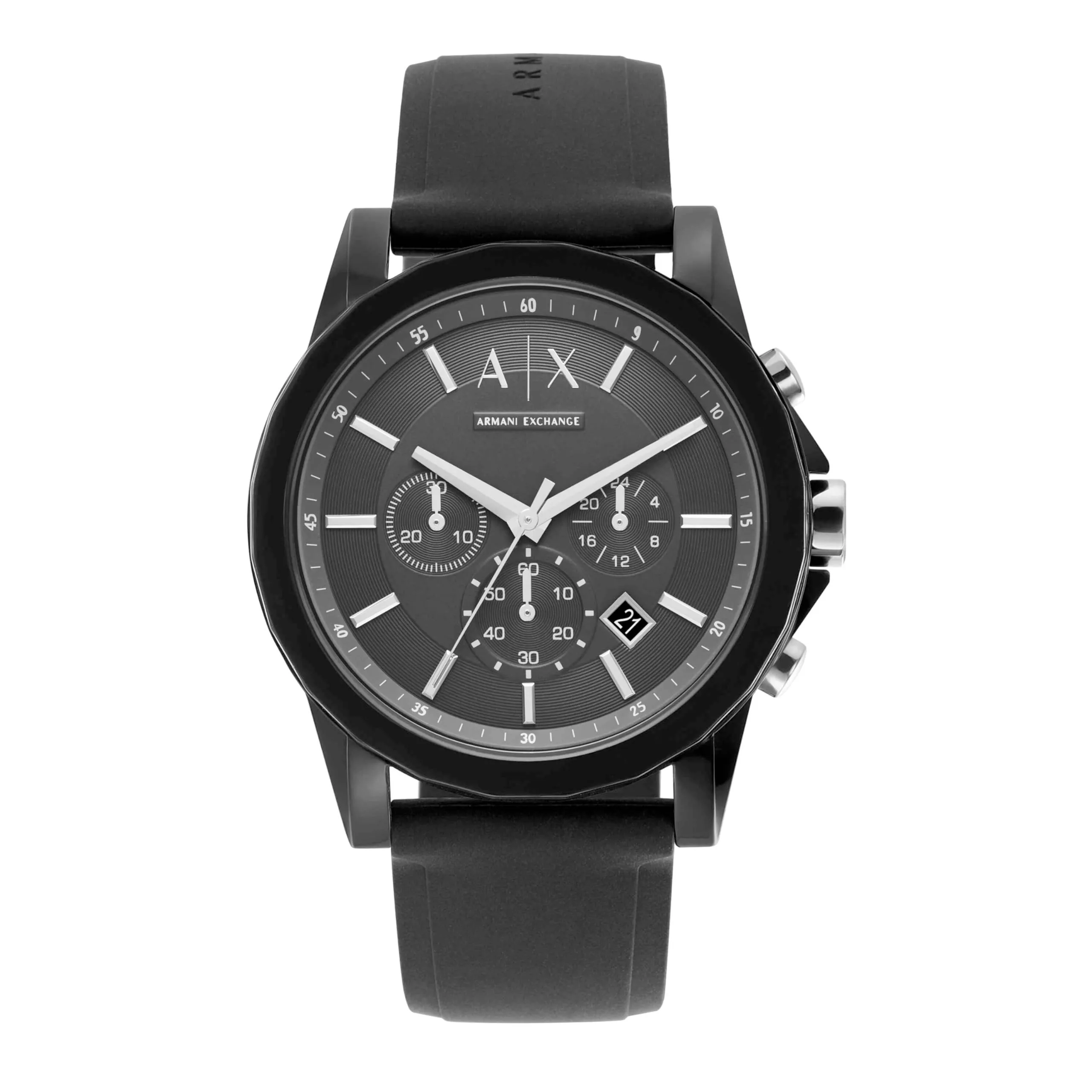 Armani Exchange Orologio per uomo, movimento cronografo al quarzo e cassa da 44 mm con cinturino in silicone