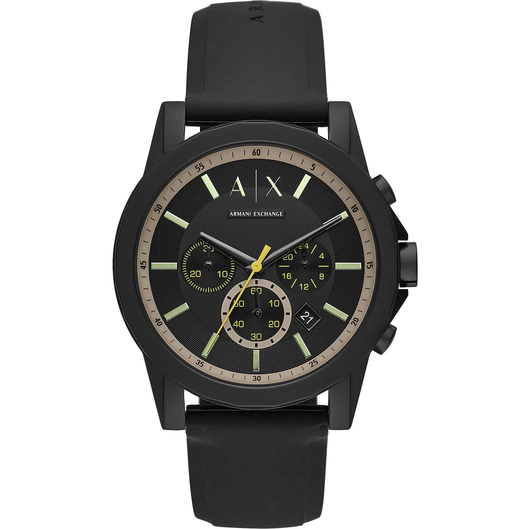 Armani Exchange Orologio per uomo, movimento cronografo al quarzo e cassa da 44 mm con cinturino in silicone