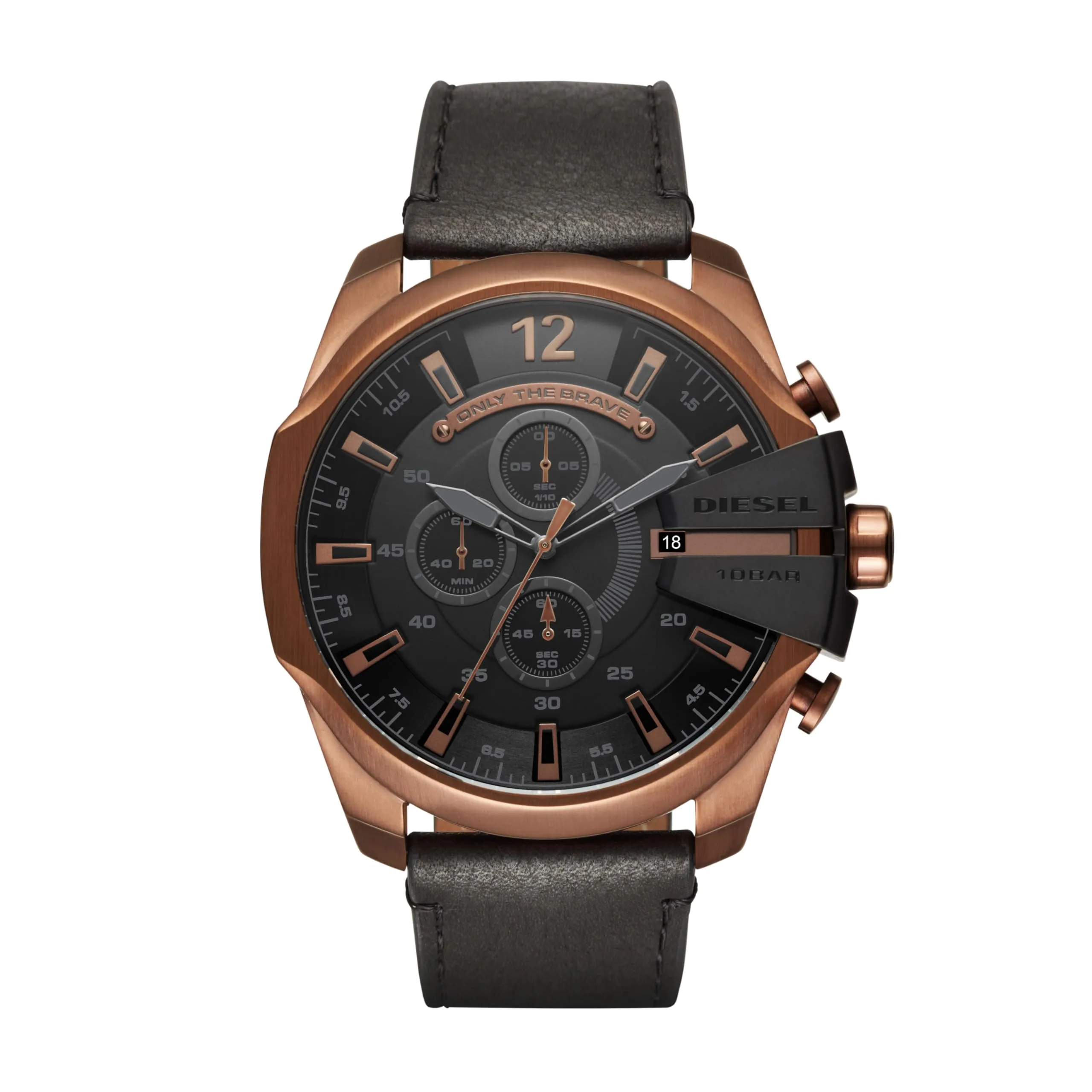 Diesel Orologio Cronógrafo Quarzo Uomo con Cinturino in Pelle DZ4459