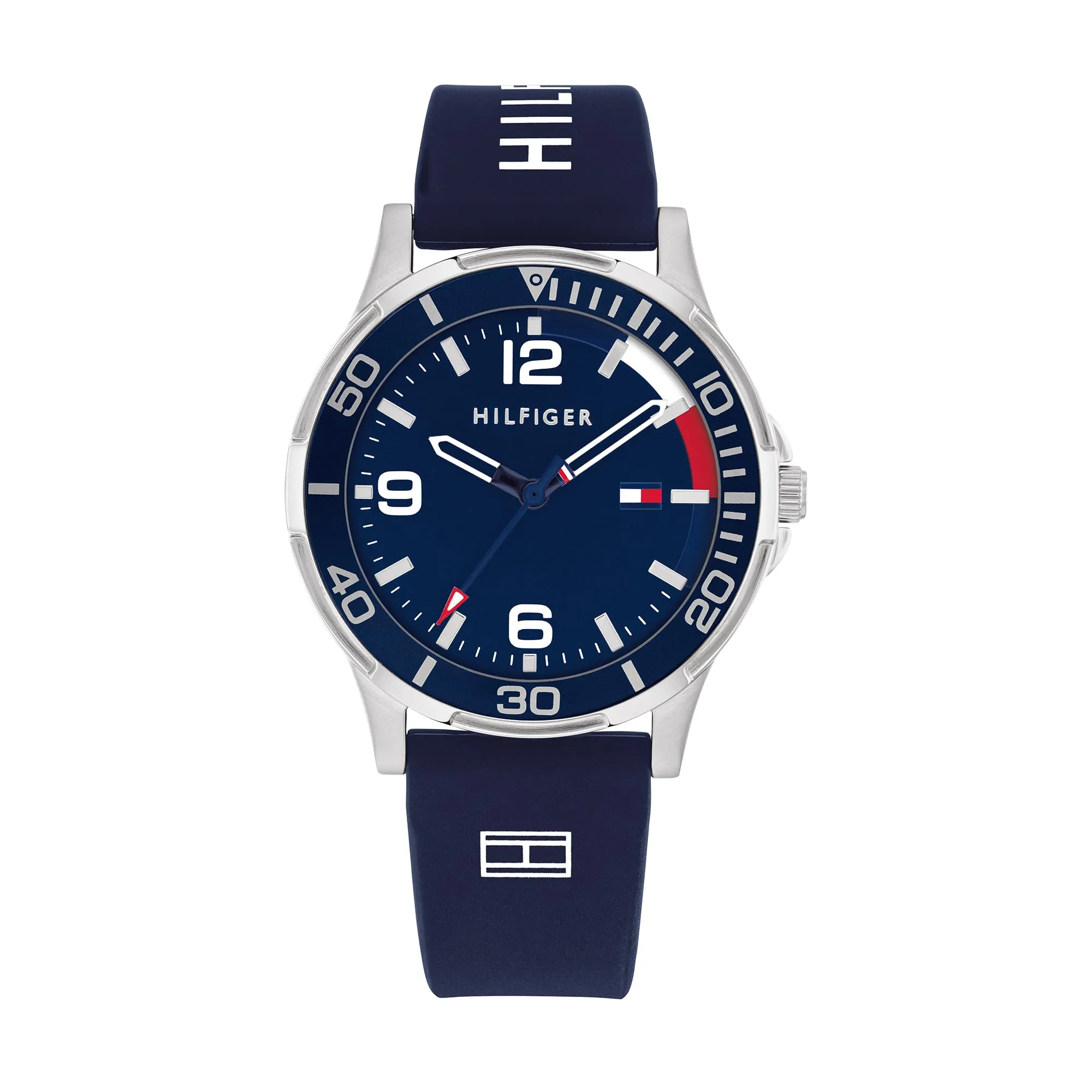Tommy Hilfiger Orologio Bambino Quadrante Blu, Cinturino in Silicone Blu, Cassa Acciaio 34mm, Lunetta in Alluminio, Quarzo, 5 ATM