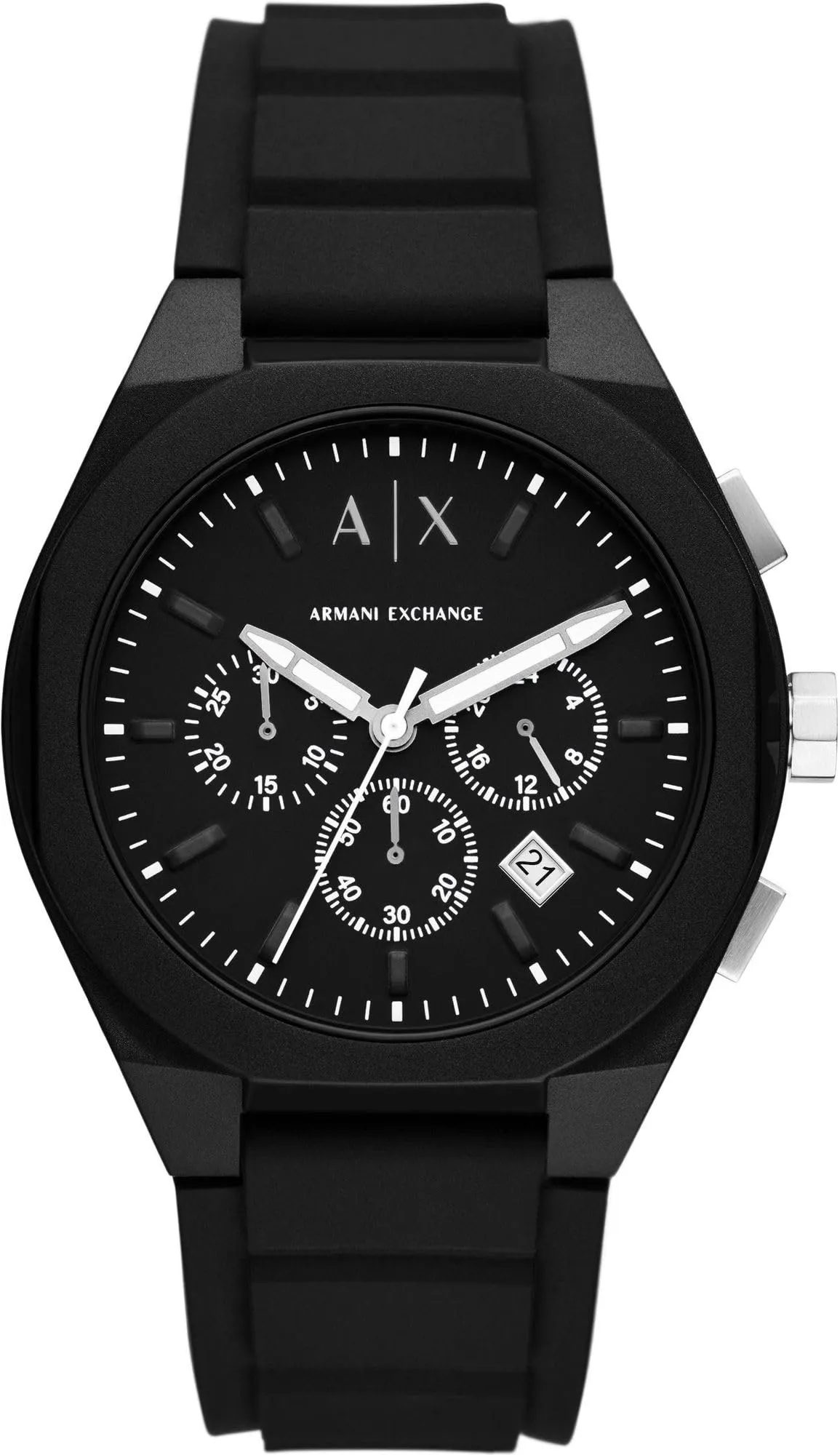 Armani Exchange Orologio per uomo, movimento cronografo al quarzo e cassa da 44 mm con cinturino in silicone