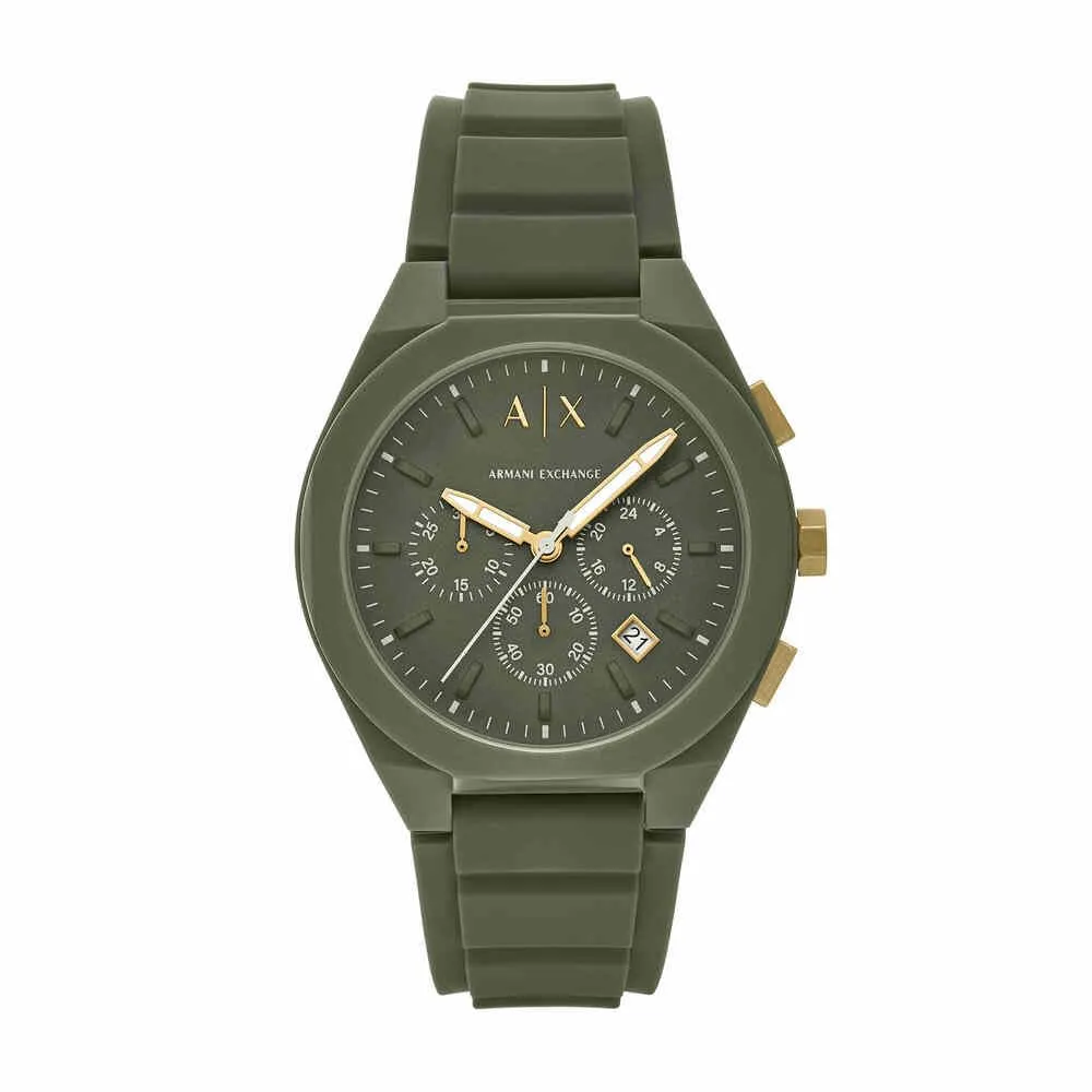 Armani Exchange Orologio per uomo, movimento cronografo al quarzo e cassa da 44 mm con cinturino in silicone