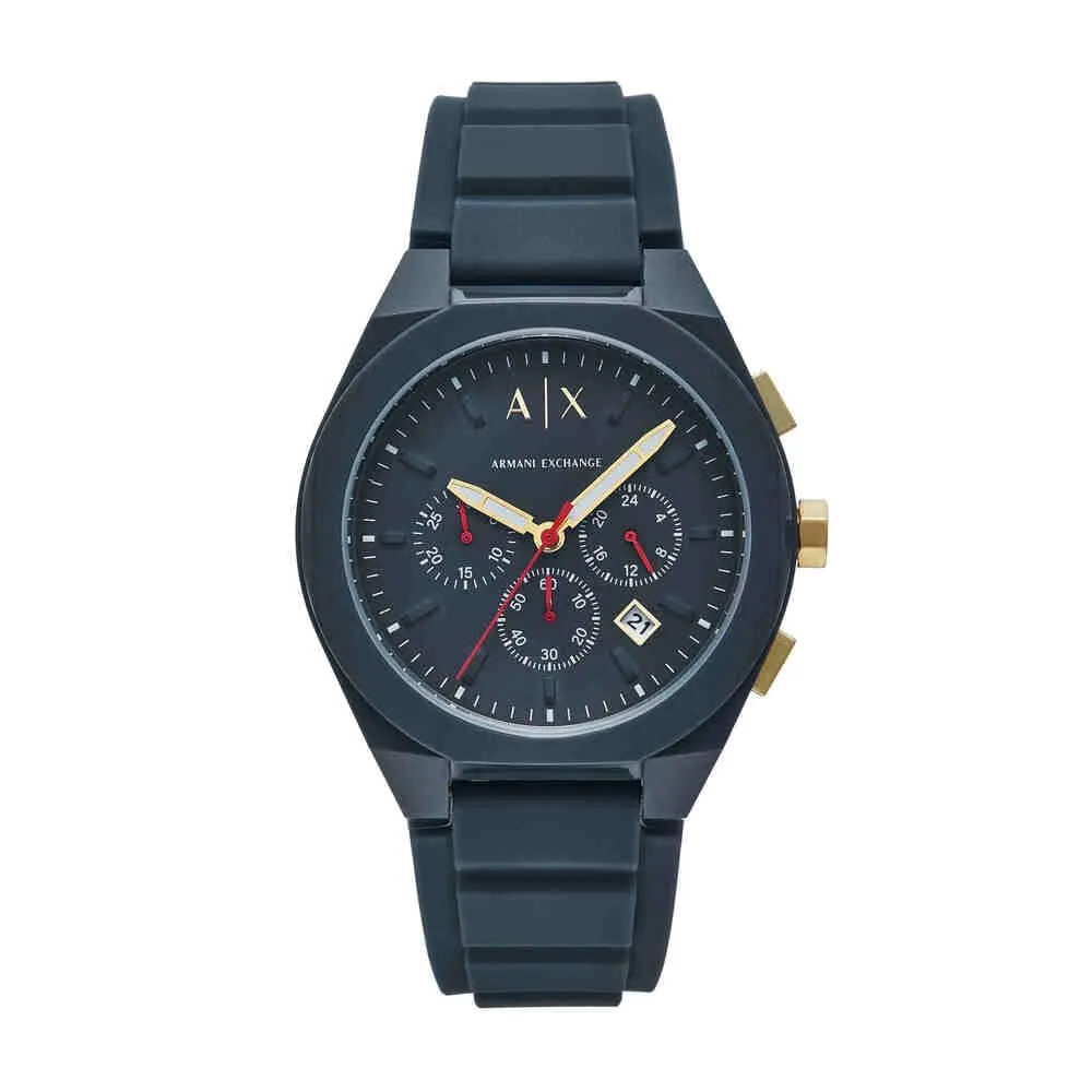 Armani Exchange Orologio per uomo, movimento cronografo al quarzo e cassa da 44 mm con cinturino in silicone
