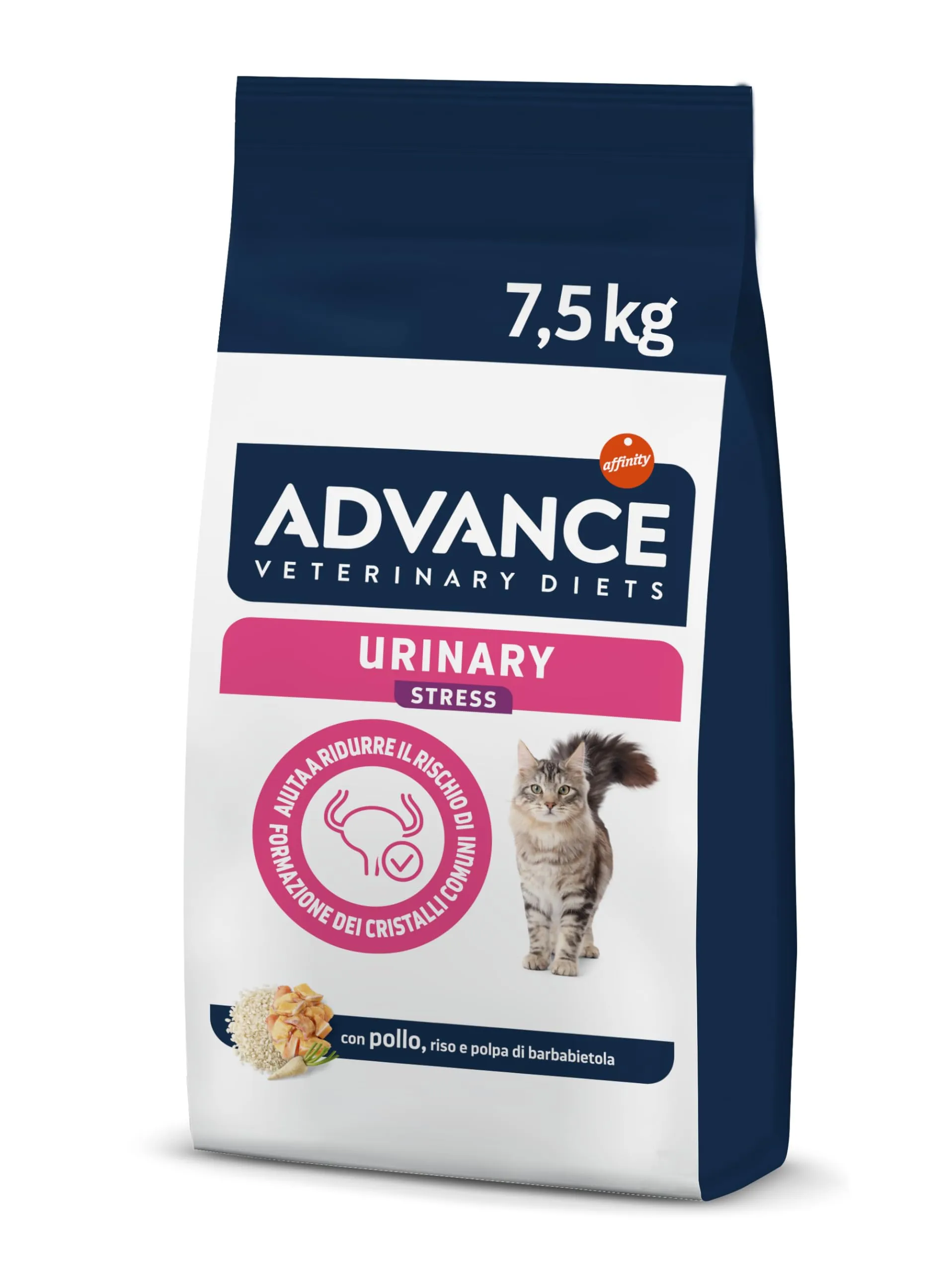 Advance Veterinary Diets Urinary Stress, Cibo per Gatti con Problemi del Tratto Urinario, 7.5 kg, Confezione da 1