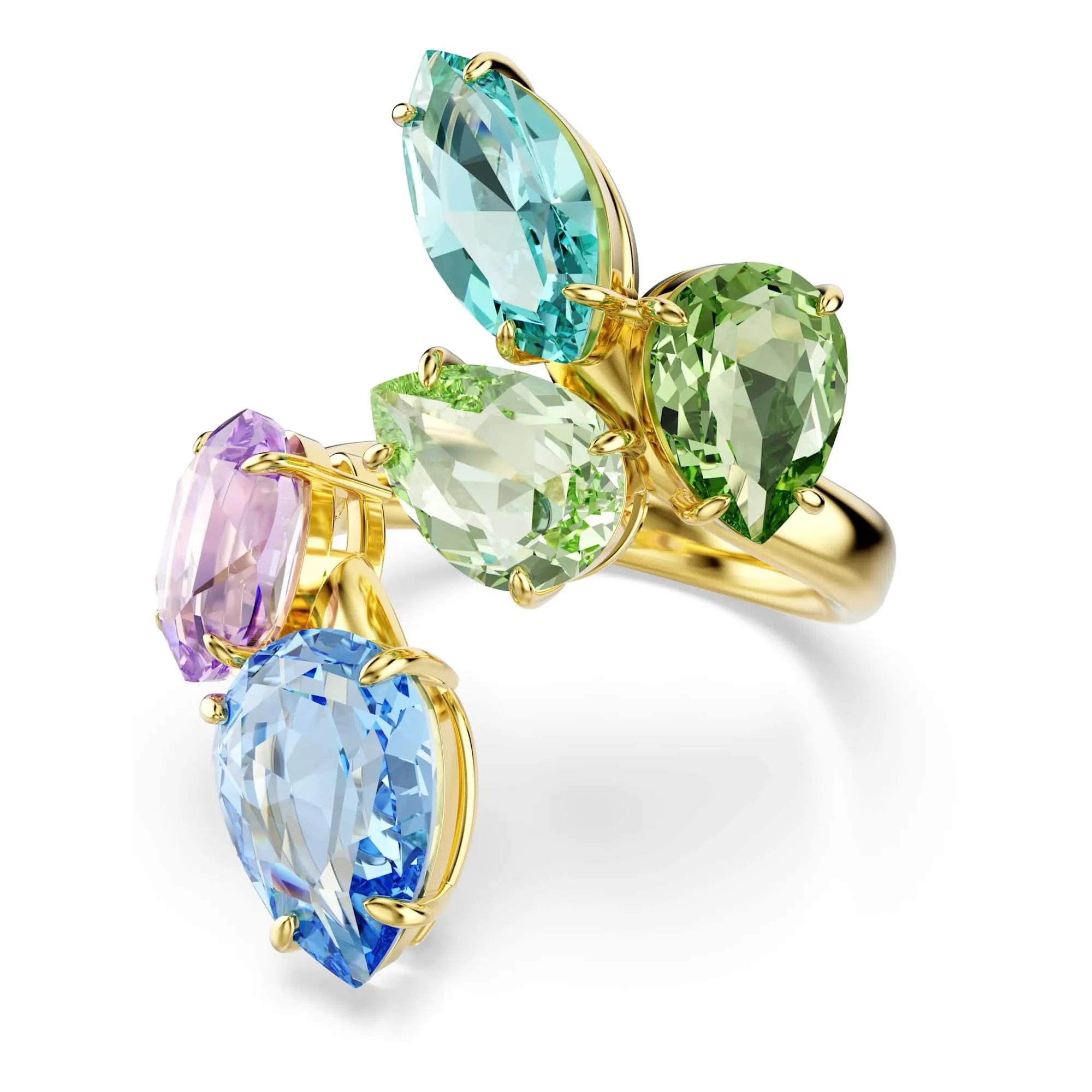 Swarovski Anello con motivo Gema, Taglio misto, Placcato color oro