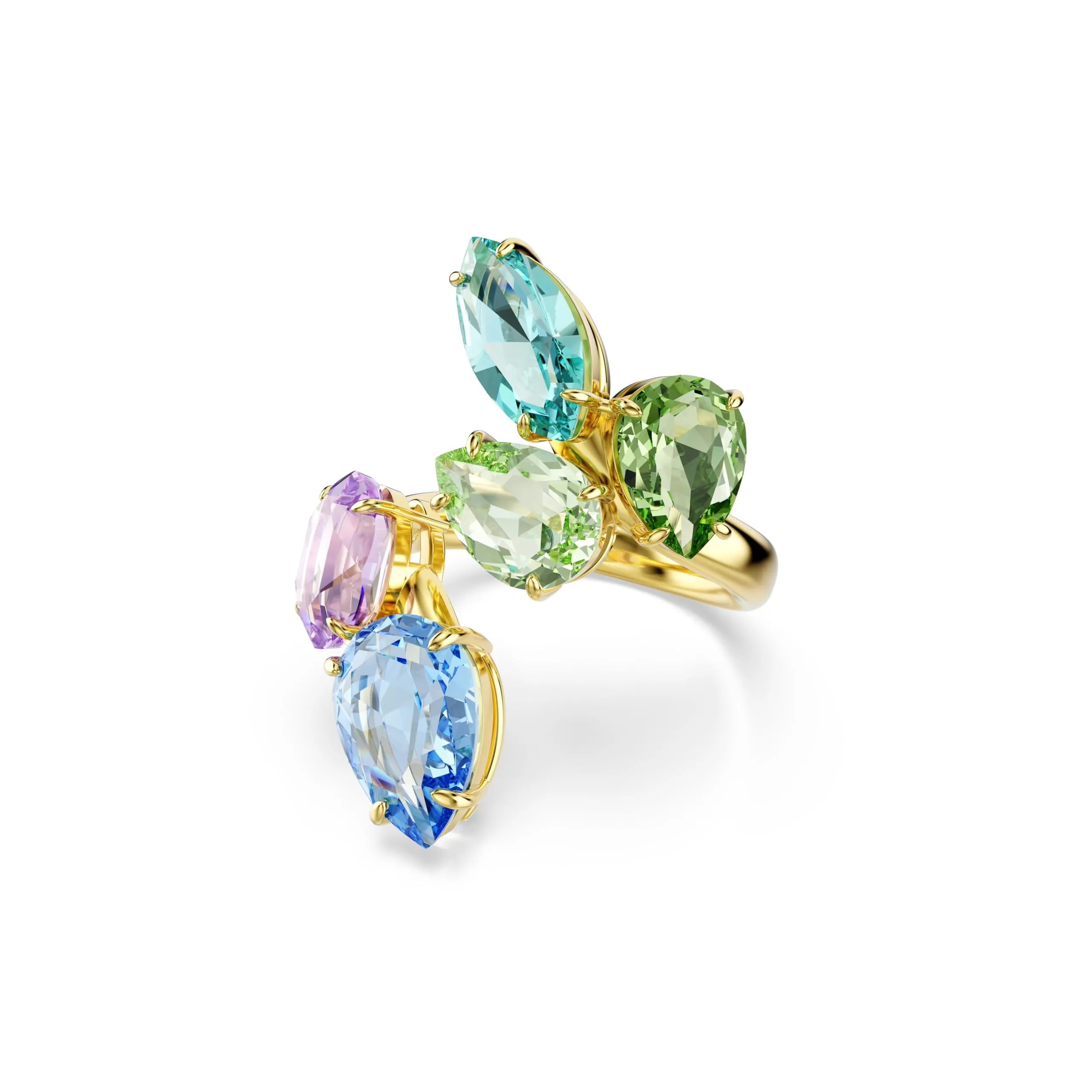 Swarovski Anello con motivo Gema, Taglio misto, Placcato color oro