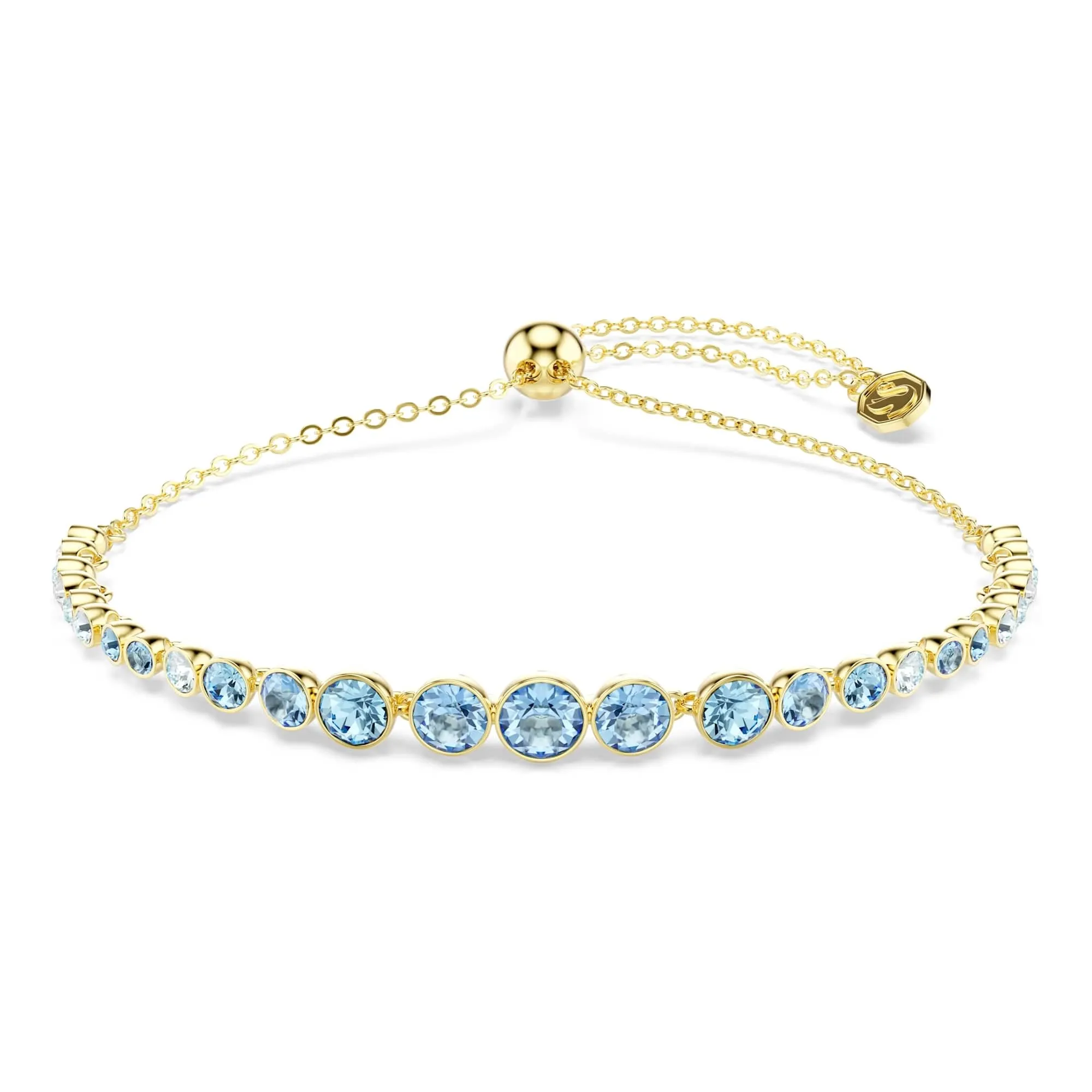 Swarovski Braccialetto Imber, Taglio Round, Blu, Finitura oro 18K