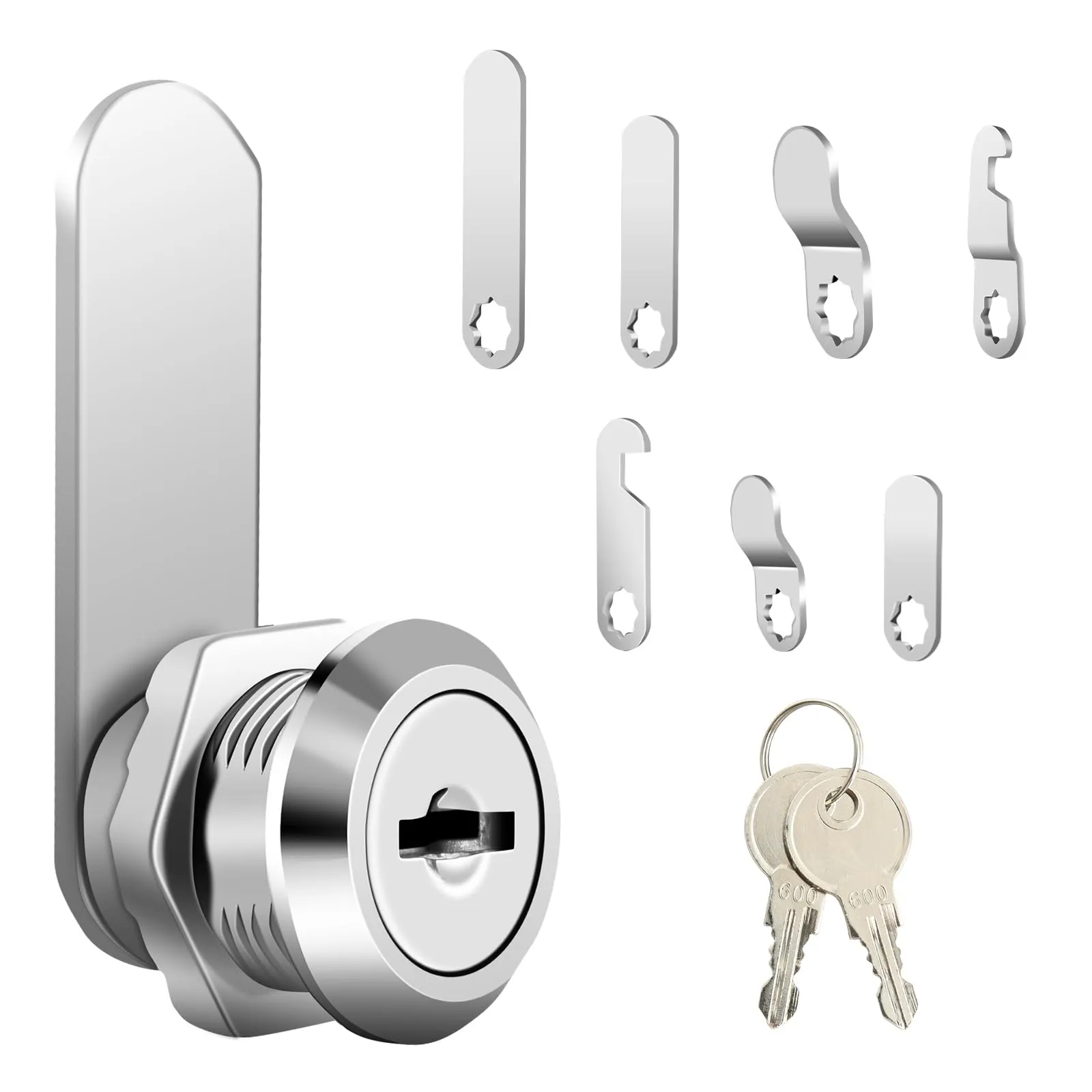 AiQInu Serratura per Cassetta Postale, Blocco per Armadietto 16mm, con 7 Diverse Lamelle di Serratura e 2 Chiavi, per Cassette delle Lettere, Vetrina, Porte Armadi, Cassetti