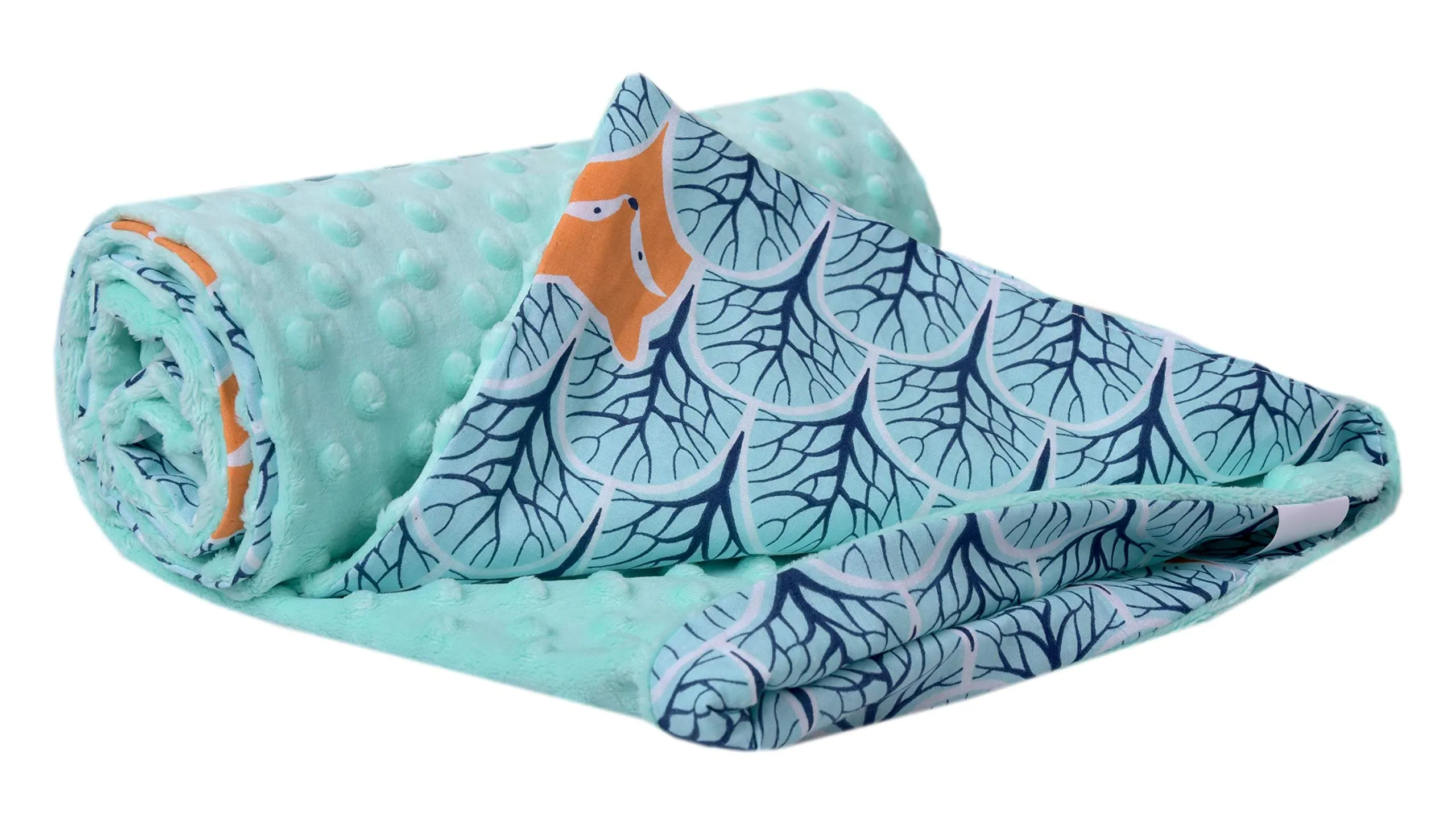 Medi Partners Coperta per Neonata Copertina Neonato per lettino - 100% Cotone 75x100cm naturale Blanket Neonati Invernale Estate Bifacciale Carrozzina Bambino (Foresta Con Minzer Minky)