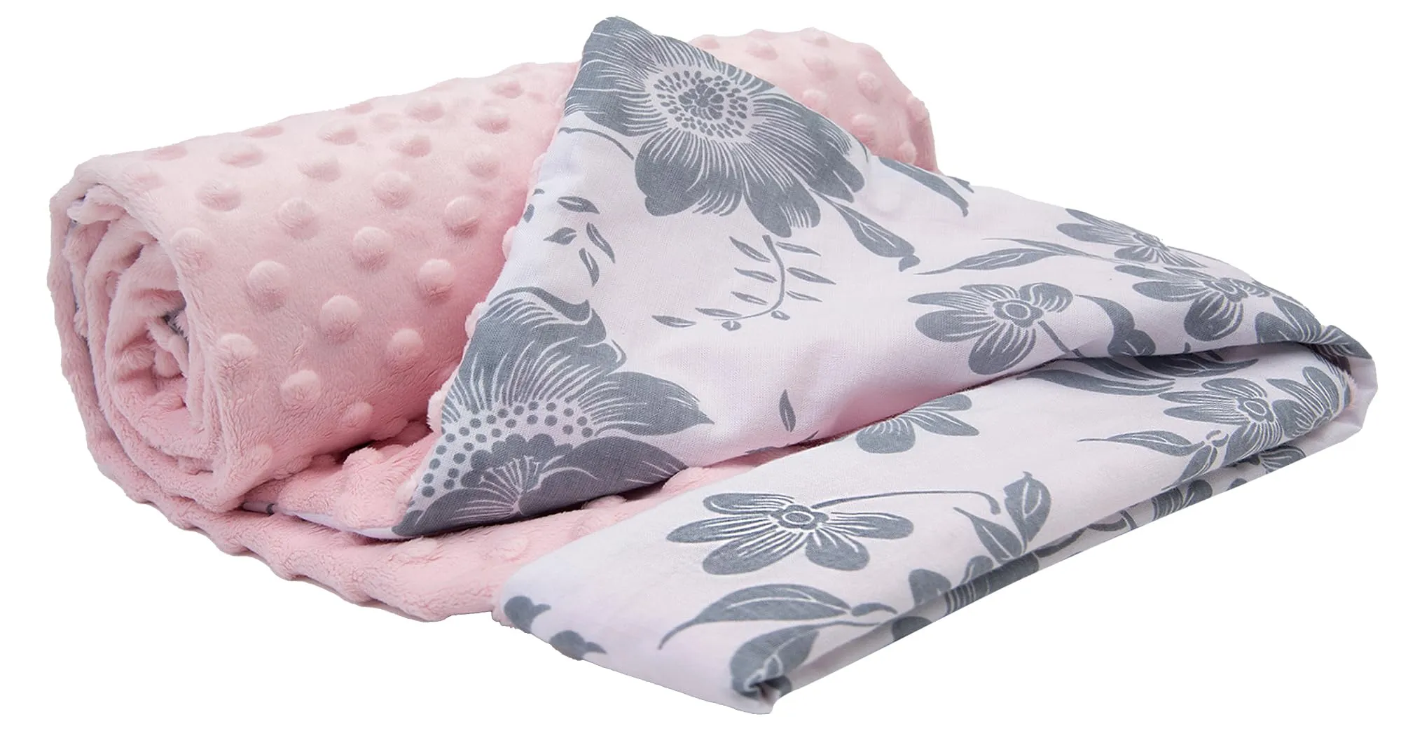 Medi Partners Coperta per Neonata Copertina Neonato per lettino - 100% Cotone 75x100cm naturale Blanket Neonati Invernale Estate Bifacciale Carrozzina Bambino (Berry con rosa minky)