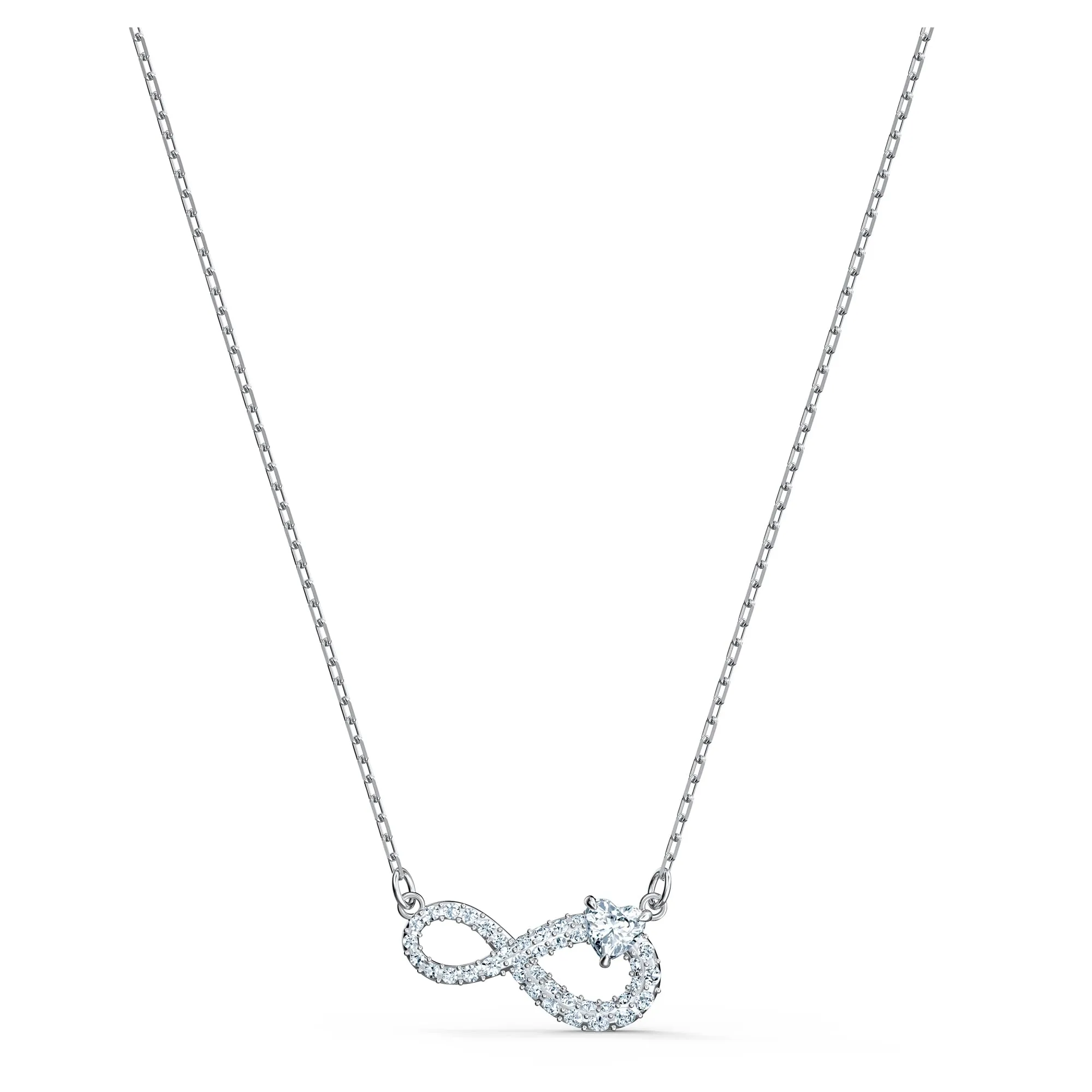 Swarovski Collana Swarovski Infinity, Infinito, Bianca, Placcato rodio