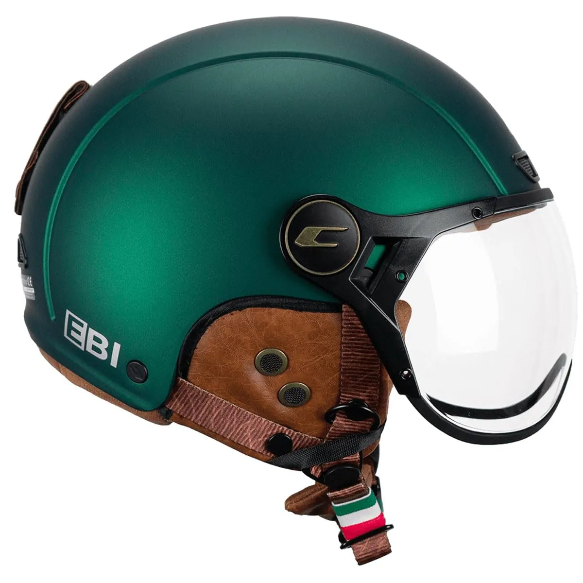 CGM Casco Bici, sci, E-bike, 801V EBI VINTAGE Verde satinato, XL (60cm)