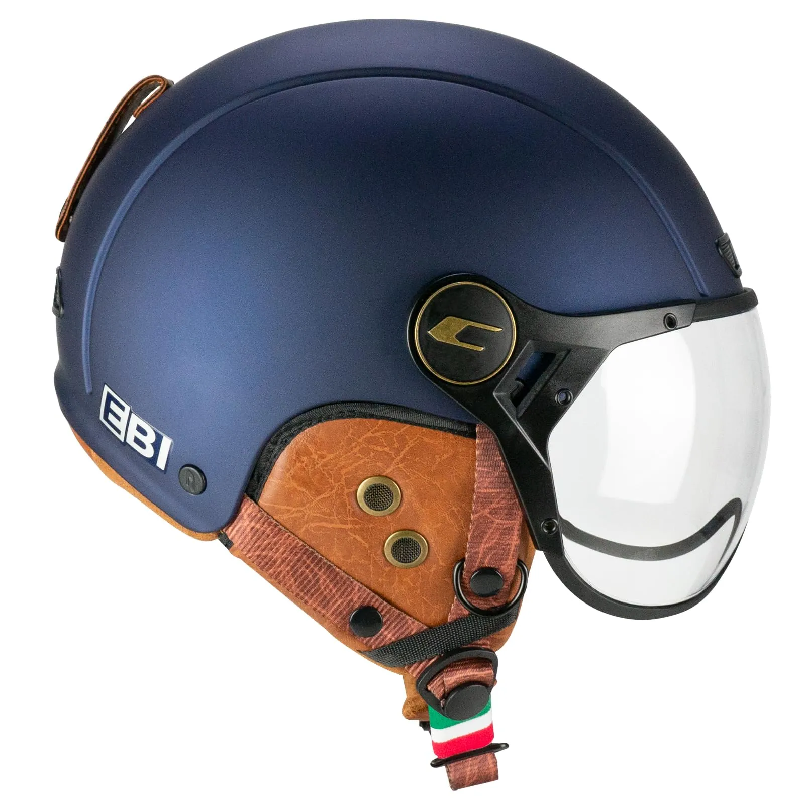 CGM Casco Bici, sci, E-bike, 801V EBI VINTAGE Blu satinato, XS (53-54cm)