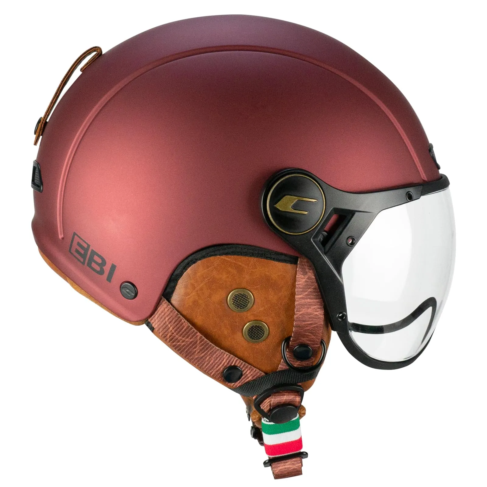CGM Casco Bici, sci, E-bike, 801V EBI VINTAGE Bordeaux satinato, XS (53-54cm)