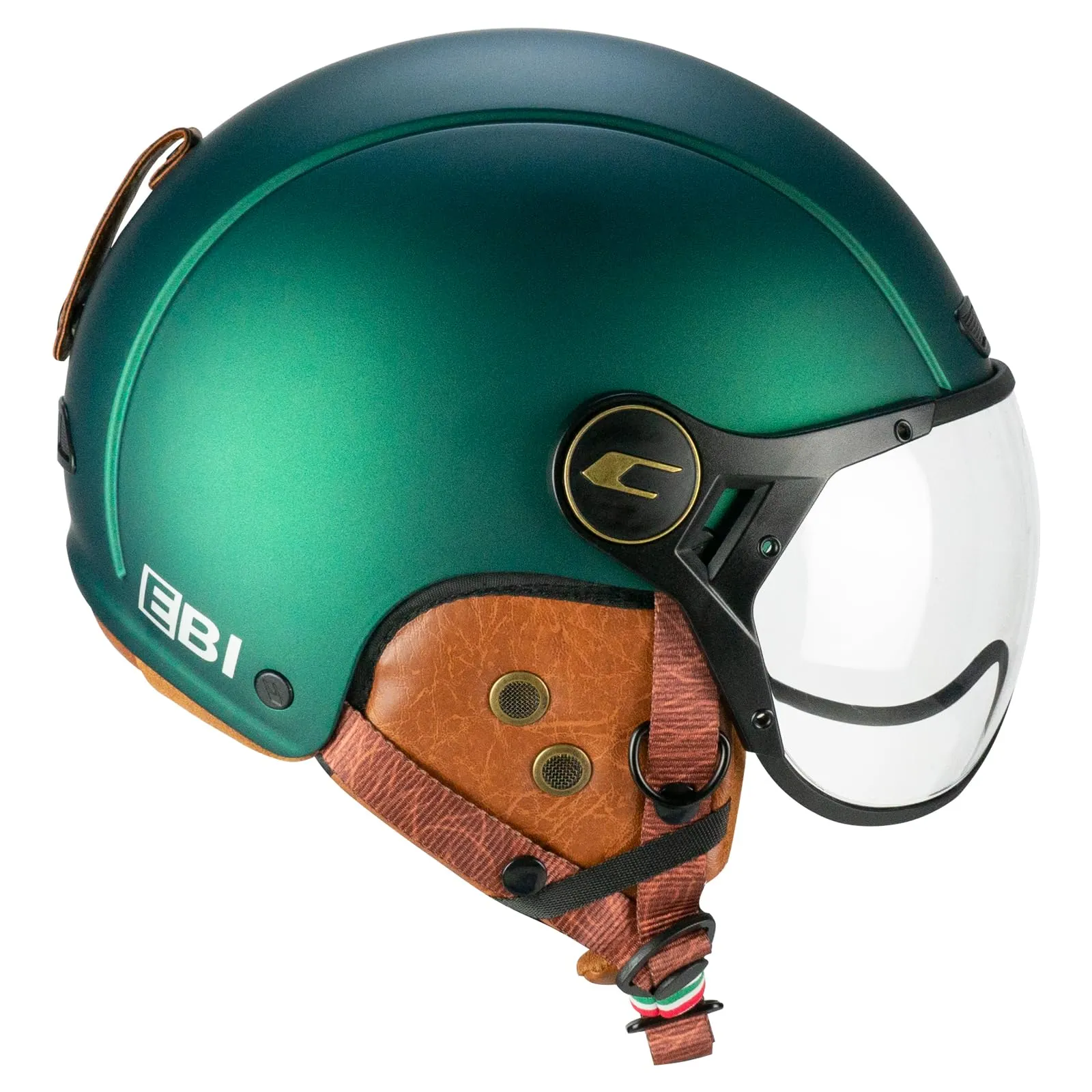 CGM Casco Bici, sci, E-bike, 801V EBI VINTAGE Verde satinato, M (57-58cm)