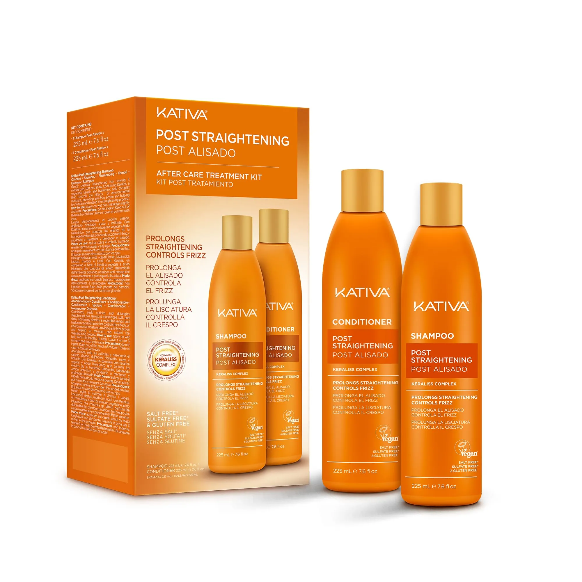 KATIVA - Trattamento post lisciante | Kit 2 pezzi 225 ml