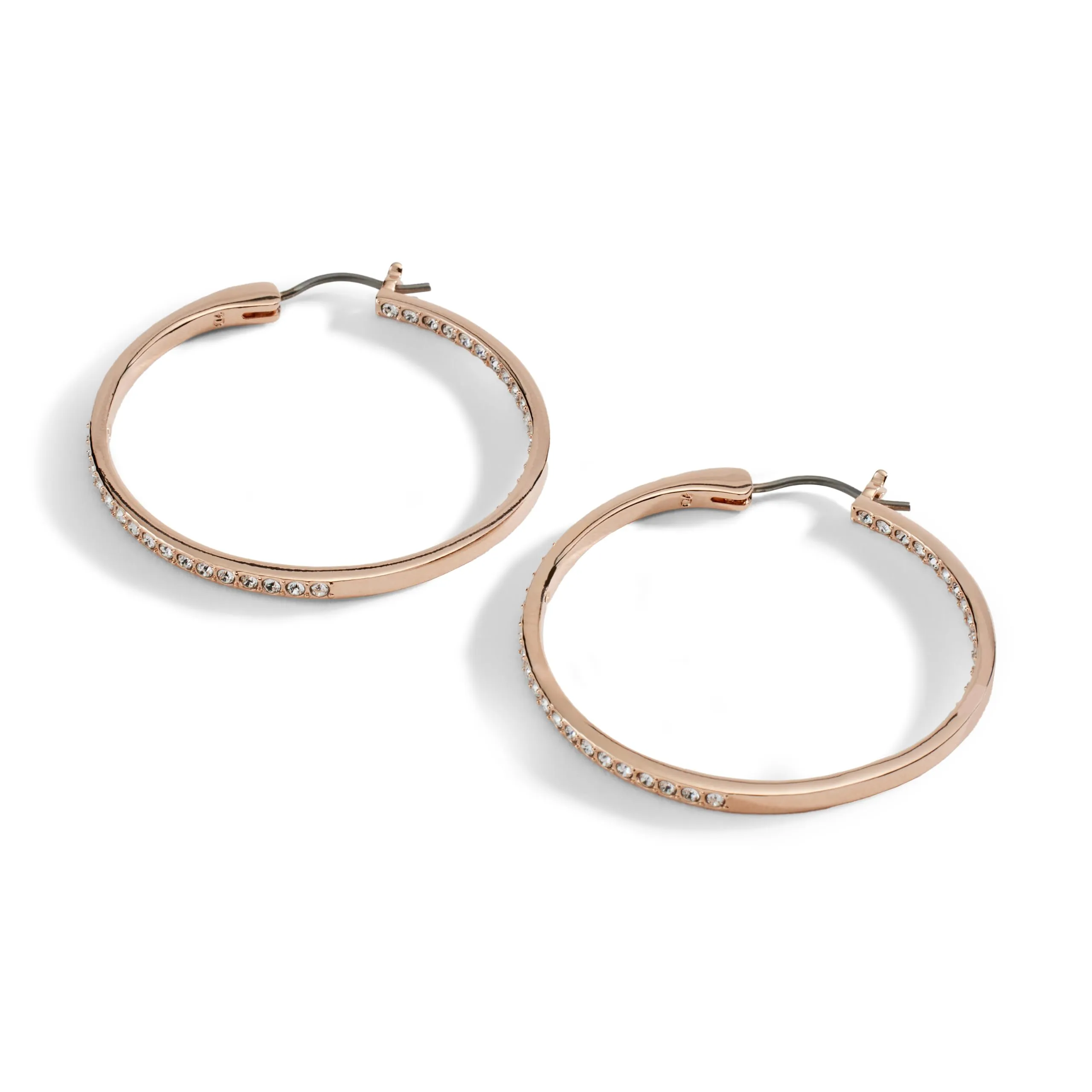 Swarovski Orecchini a cerchio Sommerset, Bianchi, Placcato color oro rosa