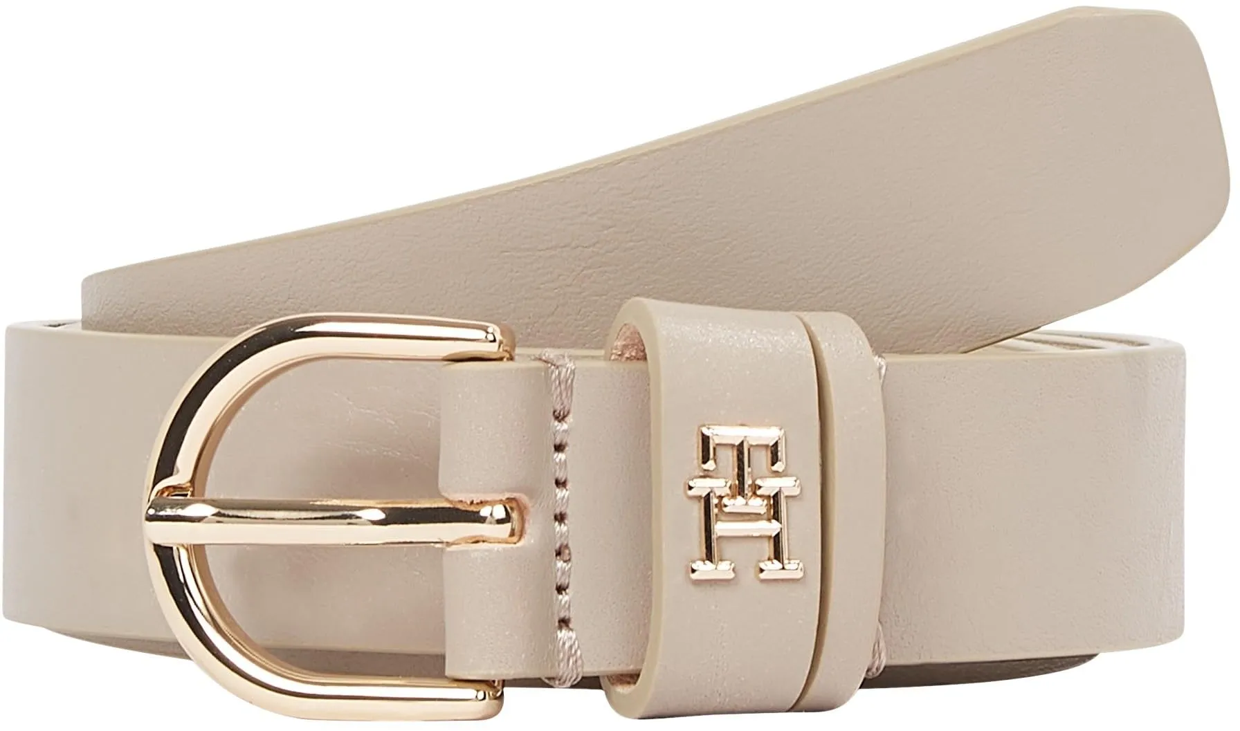 Tommy Hilfiger Donna Cintura Essential Effortless 2,5 cm Cintura in Pelle, Beige (Sandalwood), 70 cm