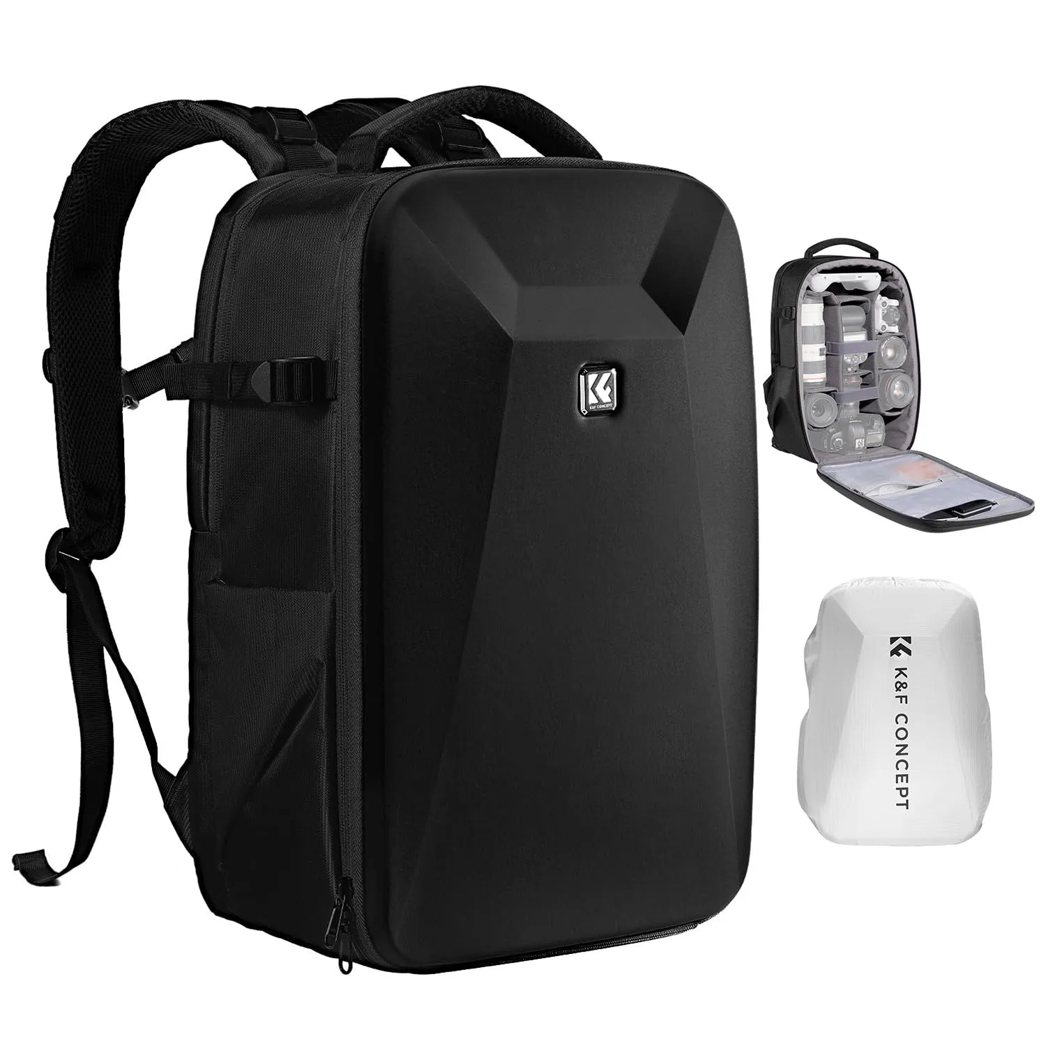 K&F CONCEPT Zaino Foto Antiurto Guscio Rigido Impermeabile 44cm Nero