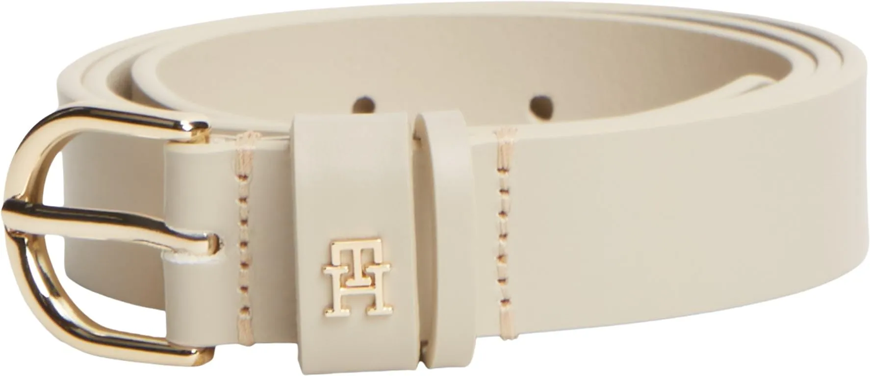 Tommy Hilfiger Donna Cintura Essential Effortless 2,5 cm Cintura in Pelle, Beige (Sugarcane), 135 cm