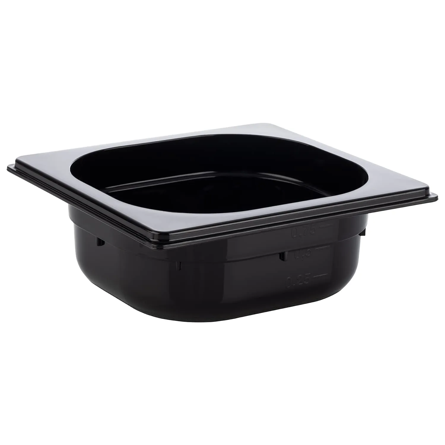APS 82076 GN 1/6 Contenitore Gastronorm in Policarbonato Dimensioni 160 x 160 mm Altezza 65 mm Volume 1 Litro Nero