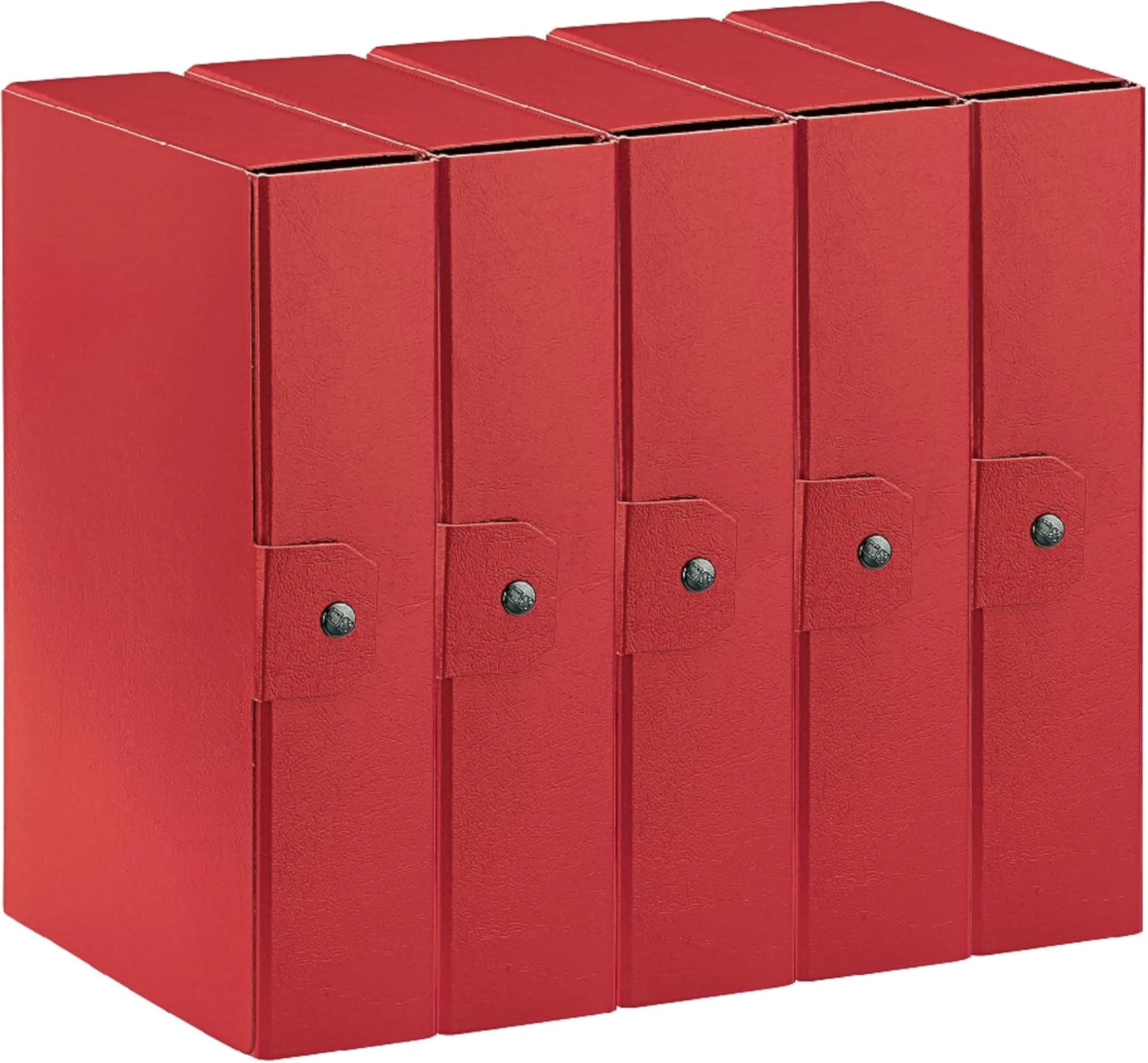 Esselte C28 EUROBOX 5 Cartelle Progetti Archivio 25 x 35cm, Dorso 8cm Rosso