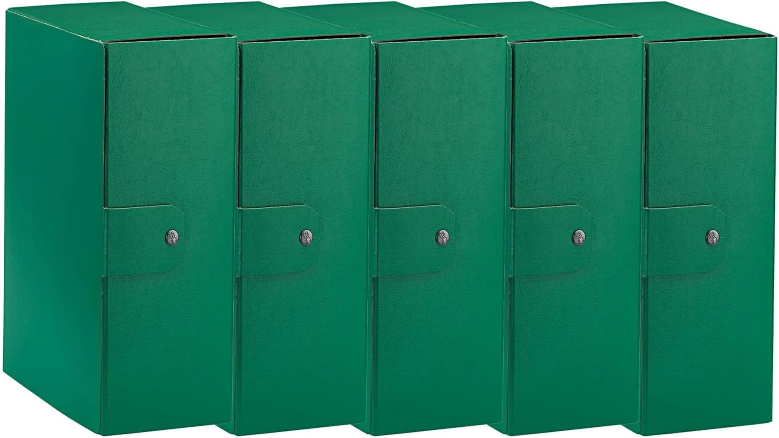Esselte C32 EUROBOX Cartella Progetti per l'archiviazione, chiusura con bottone, 25 x 35 cm, Dorso 12 cm, Verde, Confezione da 5 pz, 390332180