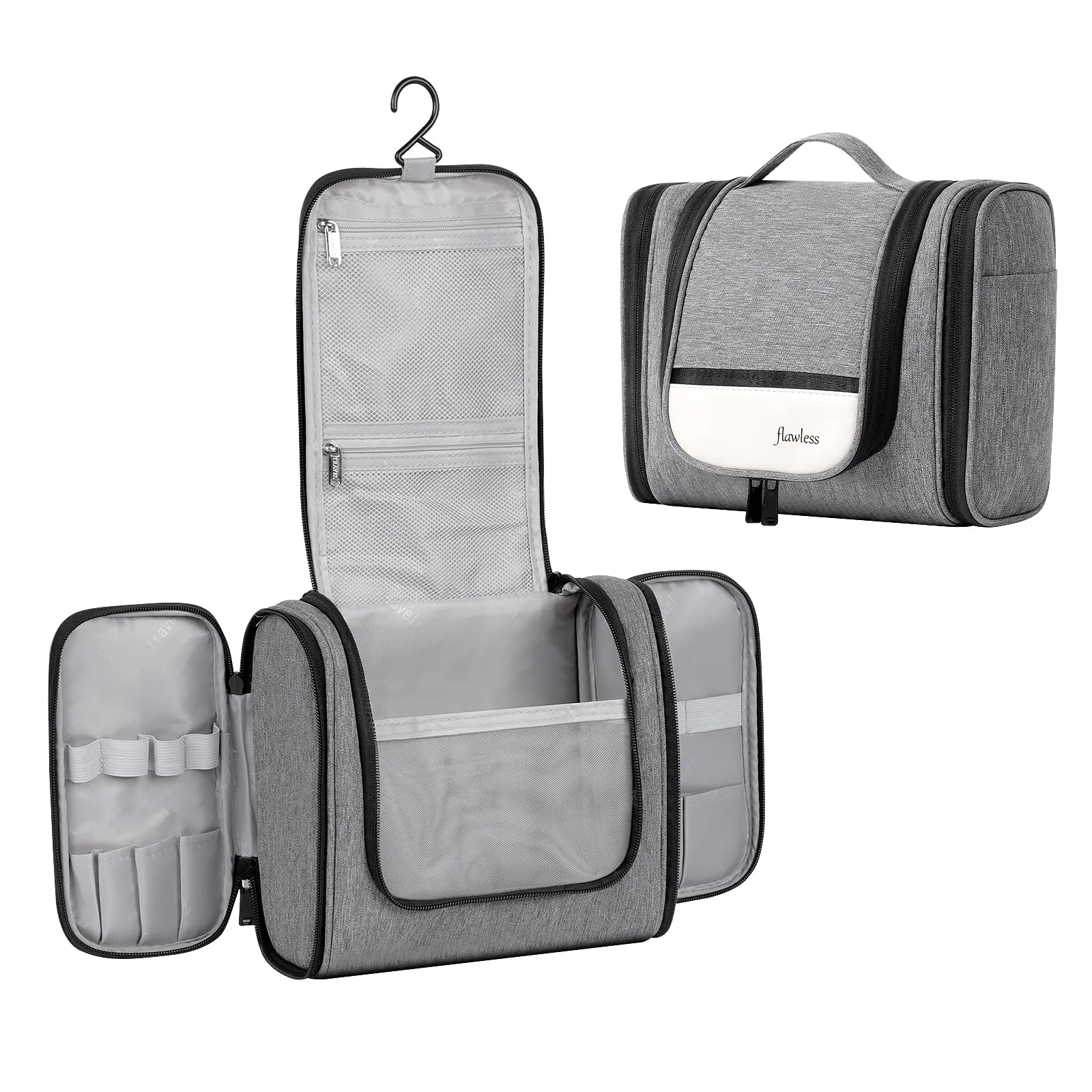 AiQInu Beauty Case da Viaggio, Borsa da toilette da viaggio per Donna Uomo,impermeabile Beauty Case con Gancio per Appendere per Organizzare Oggetti Personali Accessori