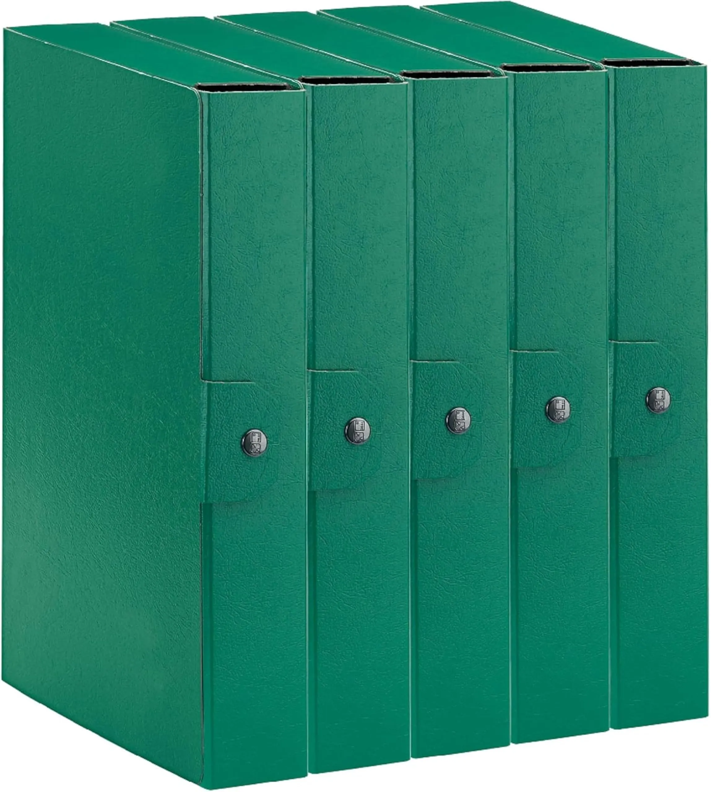 Esselte C26 EUROBOX Cartella Progetti per l'archiviazione, chiusura con bottone, 25 x 35 cm, Dorso 6 cm, Verde, Confezione da 5 pz, 390326180