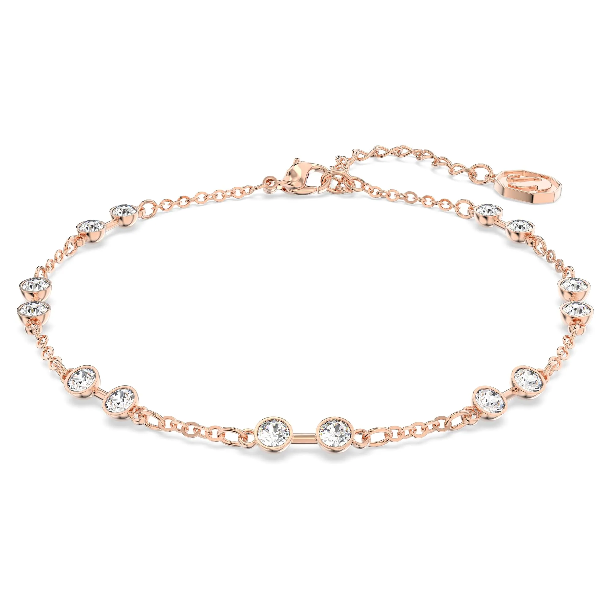 Swarovski Strand Remix Collezione, Taglio Round, Bianco, Placcato color oro rosa