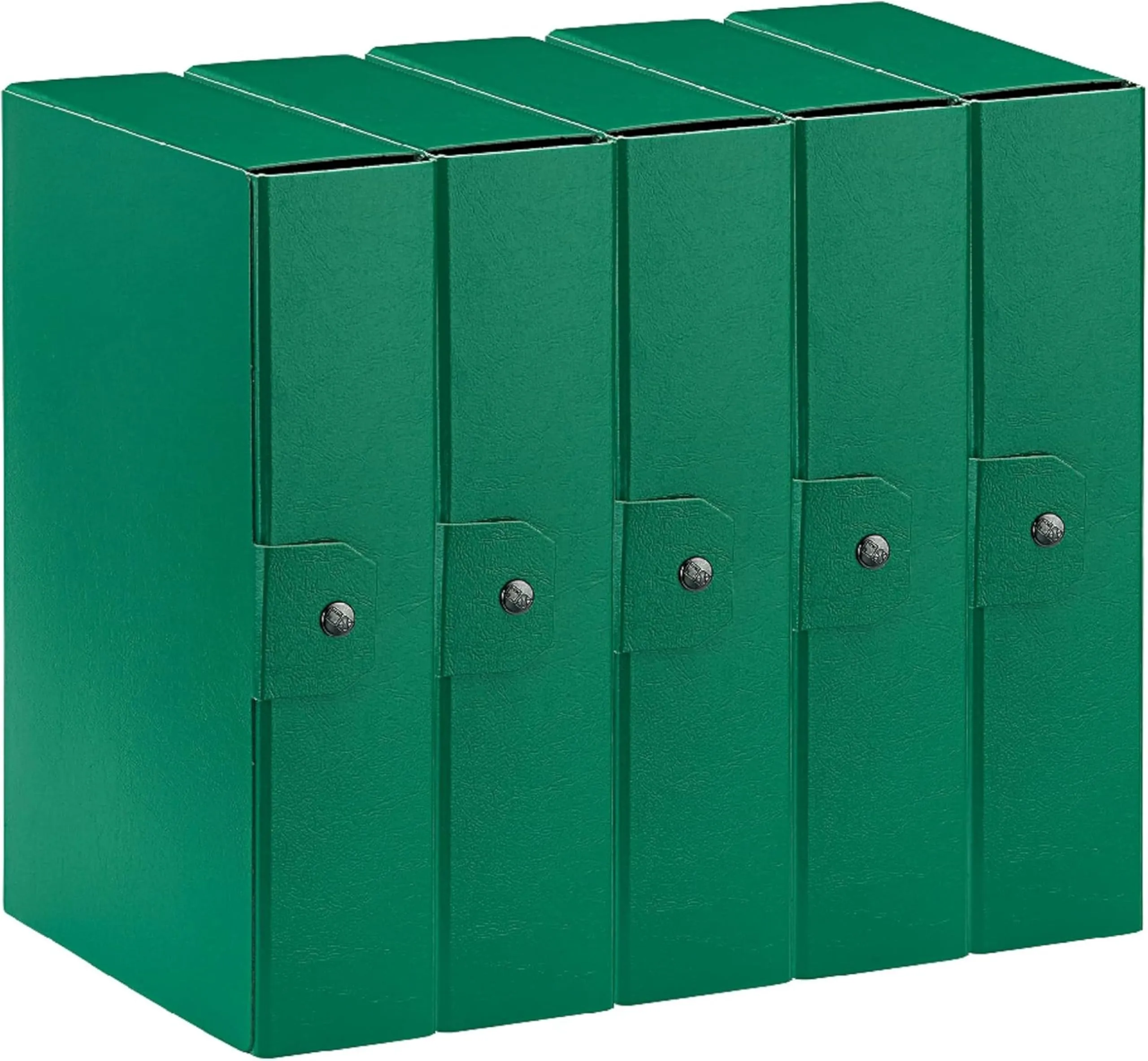 Esselte C28 EUROBOX Cartella Progetti per l'archiviazione, chiusura con bottone, 25 x 35 cm, Dorso 8 cm, Verde, Confezione da 5 pz, 390328180