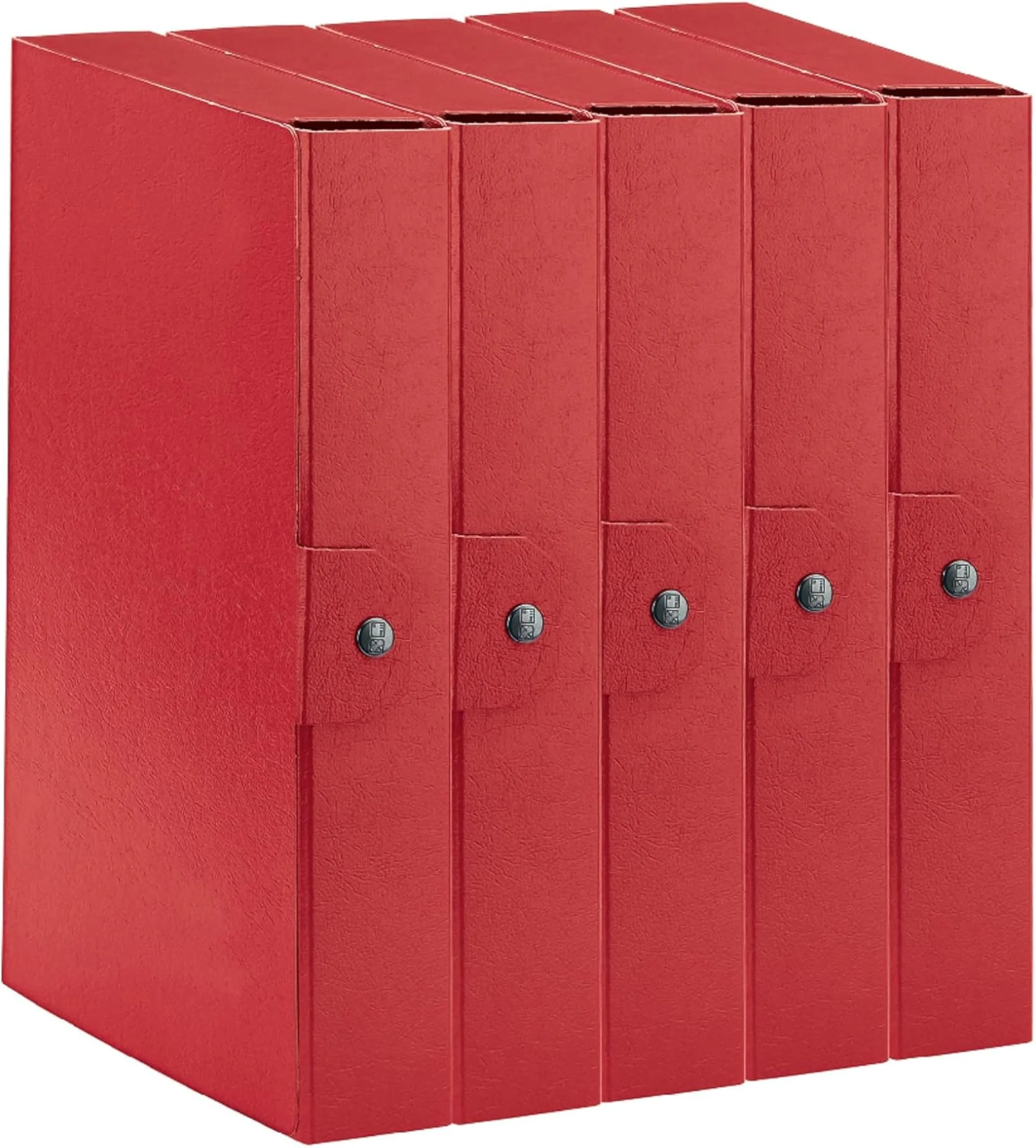 Esselte C26 EUROBOX Cartella Progetti per l'archiviazione, chiusura con bottone, 25 x 35 cm, Dorso 6 cm, Rosso, Confezione da 5 pezzi, 390326160