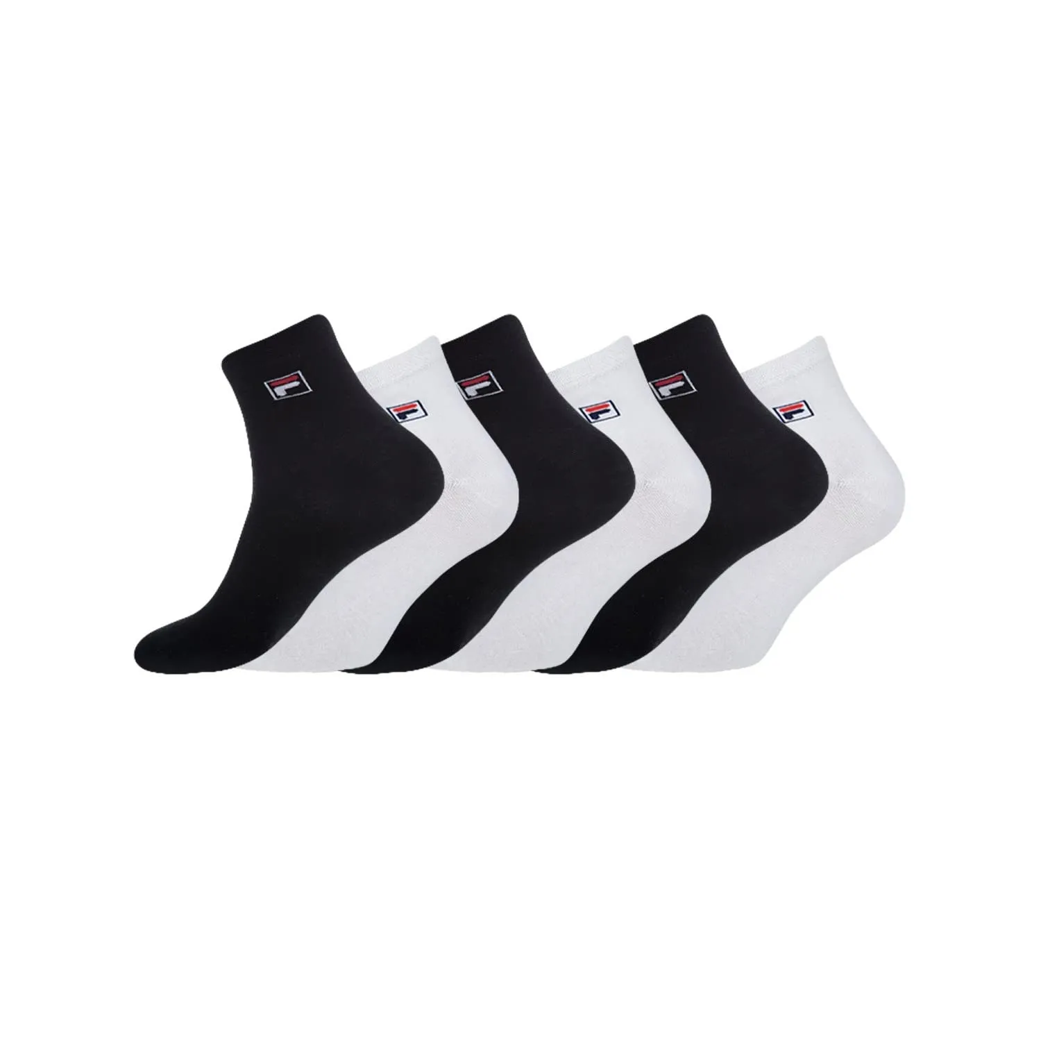 FILA Calzini Uomo Cotone Set di 6 Calze Sportive Uomo, Comodo e Confortevoli, Bianchi, Nero, Taglie 43/46