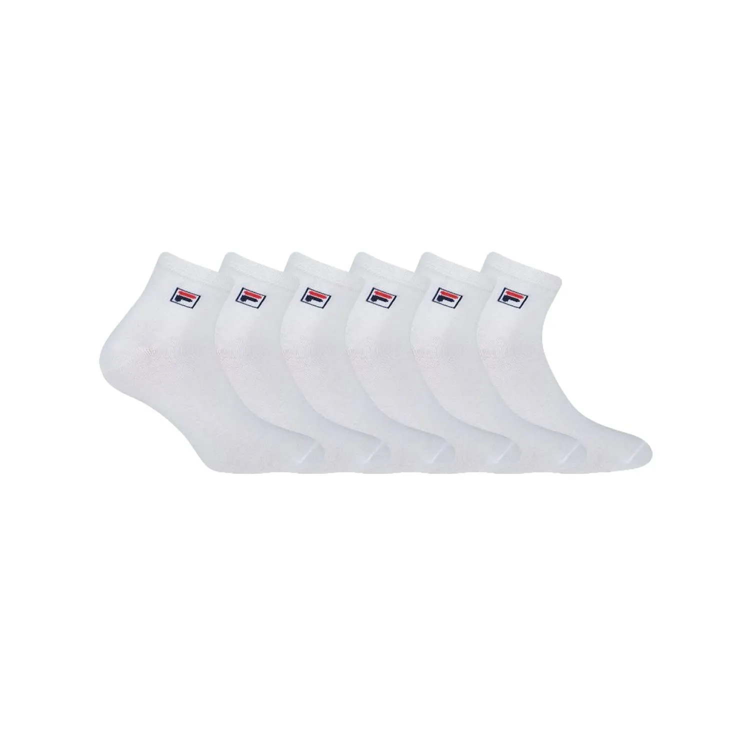 FILA Calzini Uomo Cotone Set di 6 Calze Sportive Uomo, Vestibilità Perfetta e Antiscivolo, Bianchi, Taglie 39/42