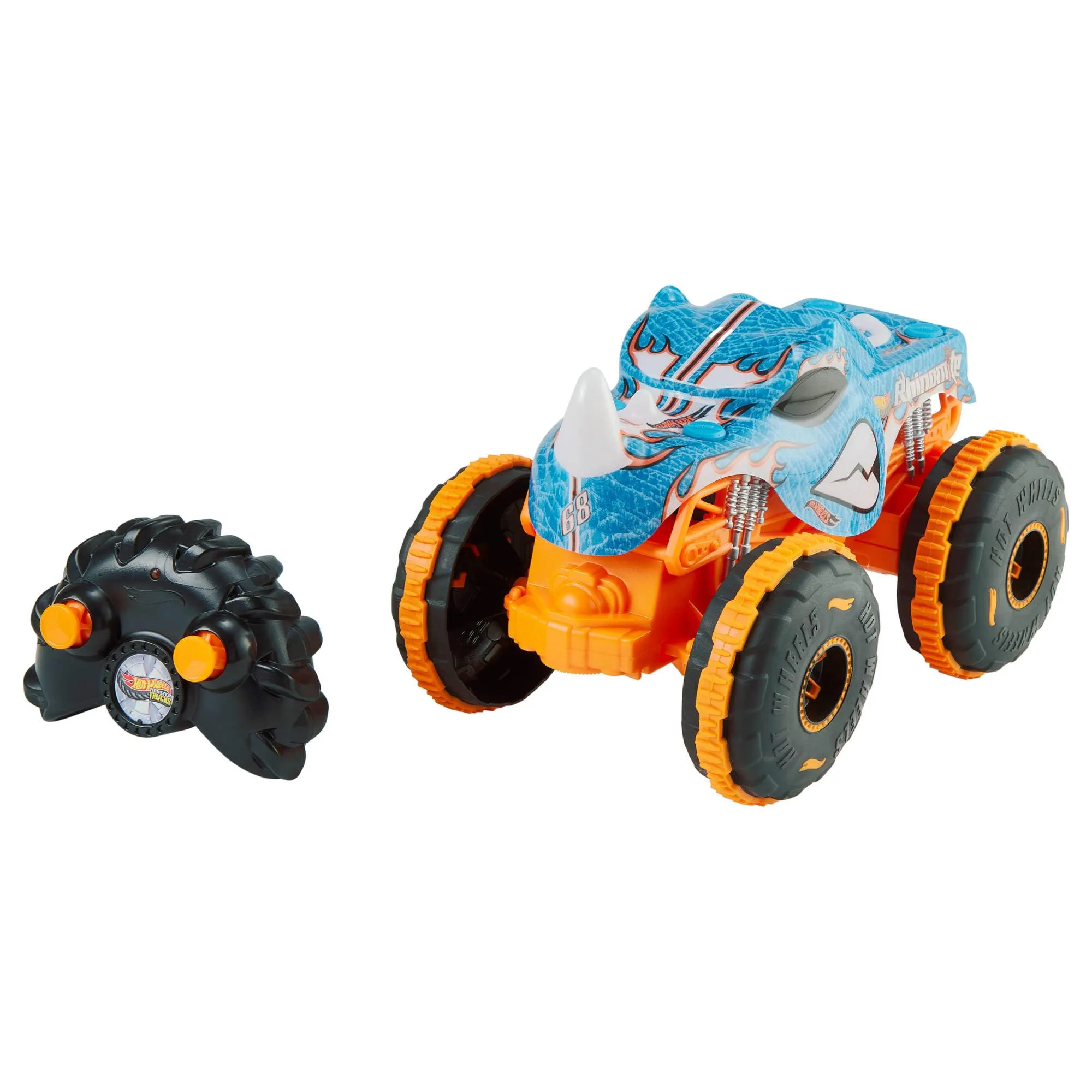 Hot Wheels Monster Trucks, veicolo radiocomandato Rhinomite in scala 1:24
