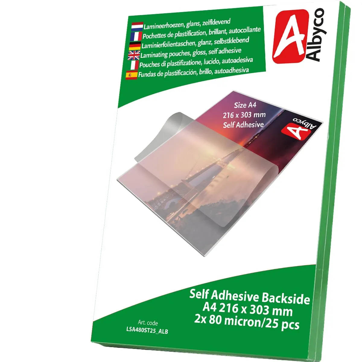 25 Pouches Adesive A4 Albyco (160 mic) | Plastifica e Incolla Facile!