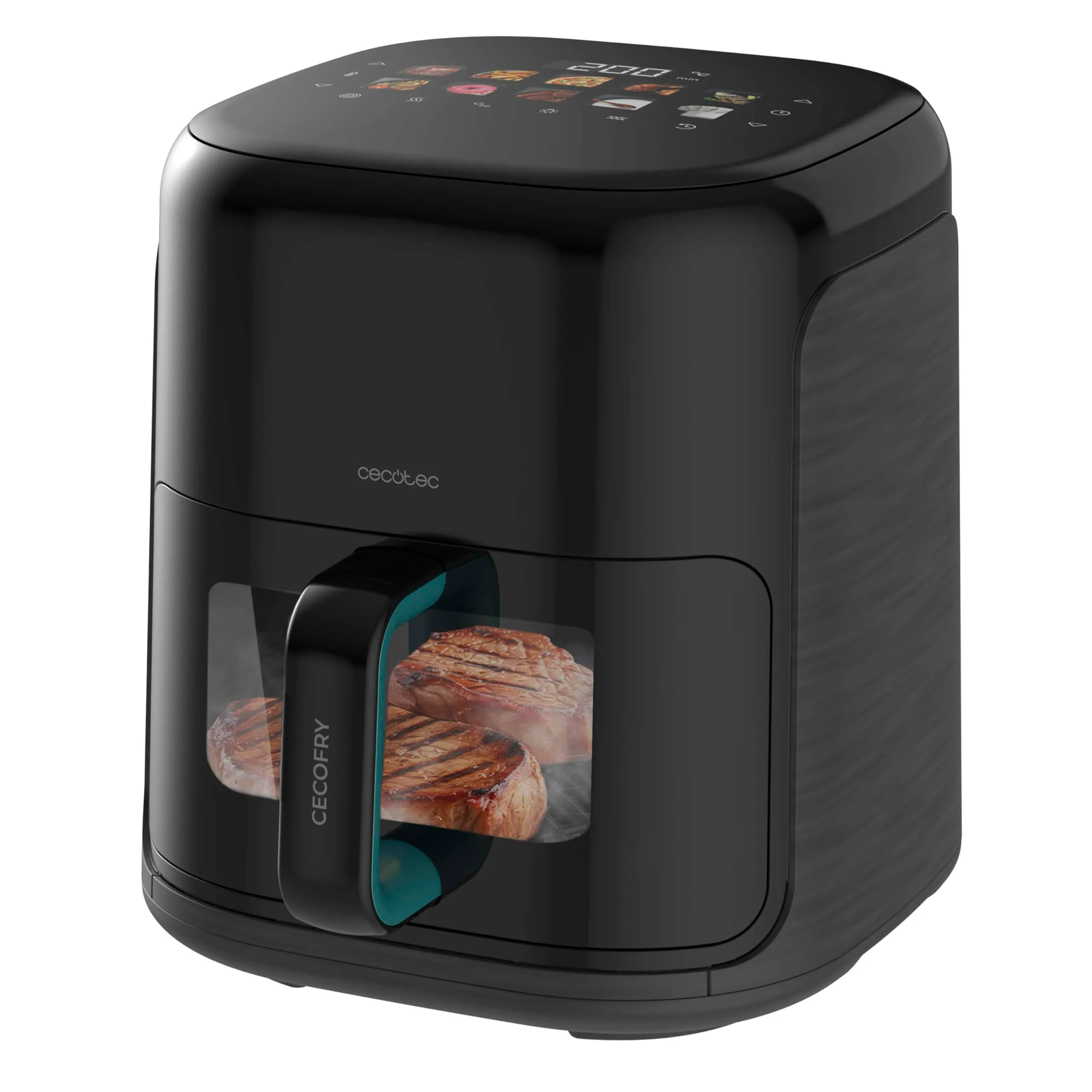Cecotec Friggitrice ad Aria 4L- Air Fryer Cecofry&Grill Smokin'Prime 4000. 1900W, 3in1: Friggitrice, Grill, Piastra. Parete divisoria, Affumicatore integrato, Temp 40-200°C Cottura uniforme e veloce
