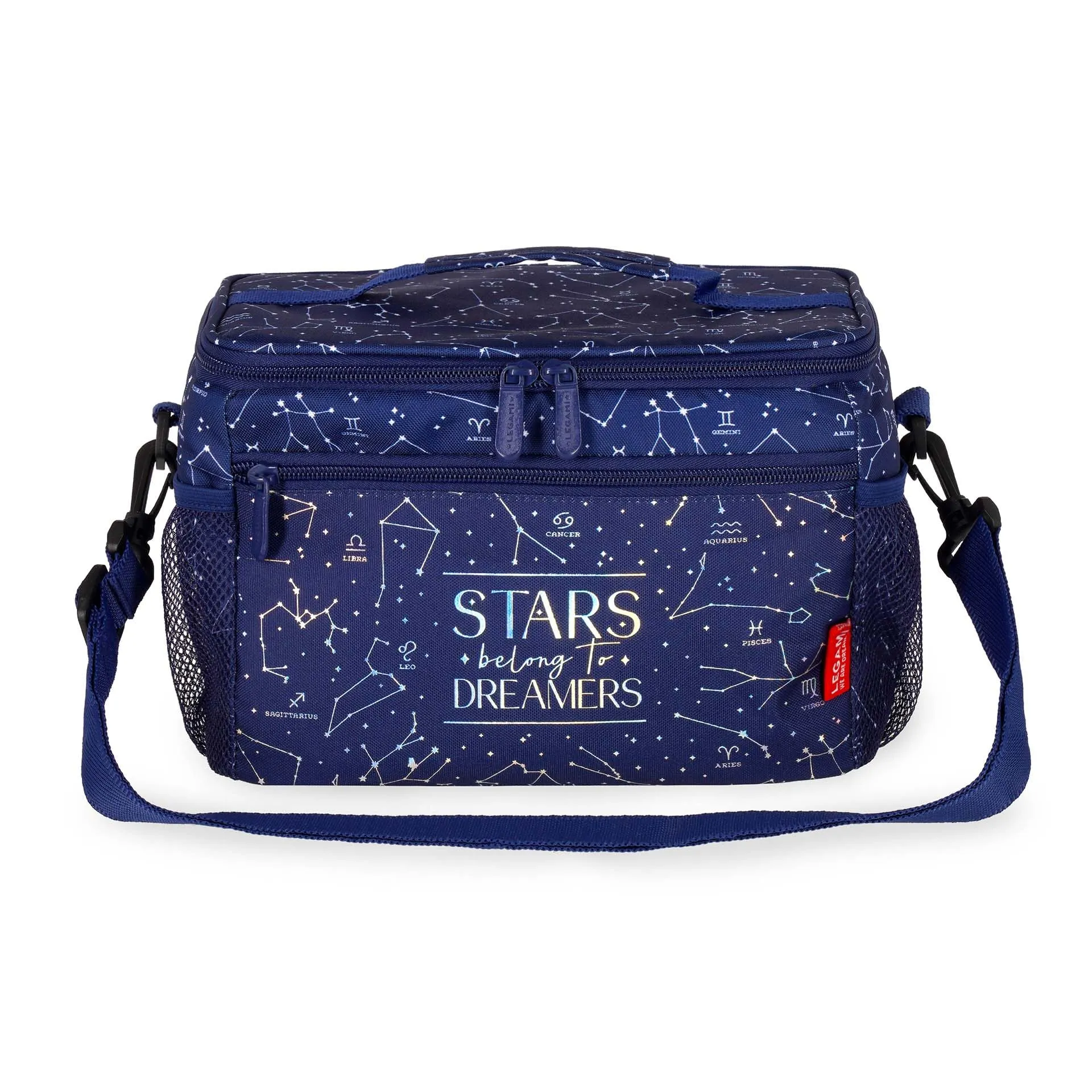 Legami - Isolierte Lunch-Tasche, Thema Stars, Thermotasche für Mittagessen, Großes Fassungsvermögen 7,7 Liter, Verstellbarer Schultergurt, 28 x 17 x 15 cm