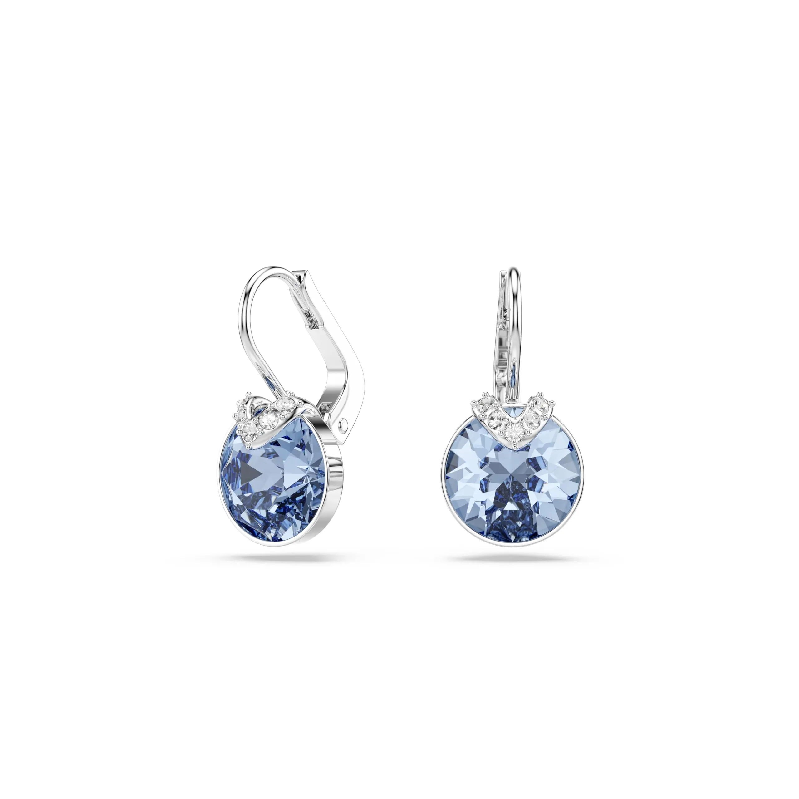 Swarovski Bella V Orecchini Pendenti, Gioielli con Cristalli Blu Swarovski, Pietre Preziose a Taglio Round, Placcatura in Tonalità Rodio, 1,9 x 1 cm, peso (singolo orecchino) 1,7 g