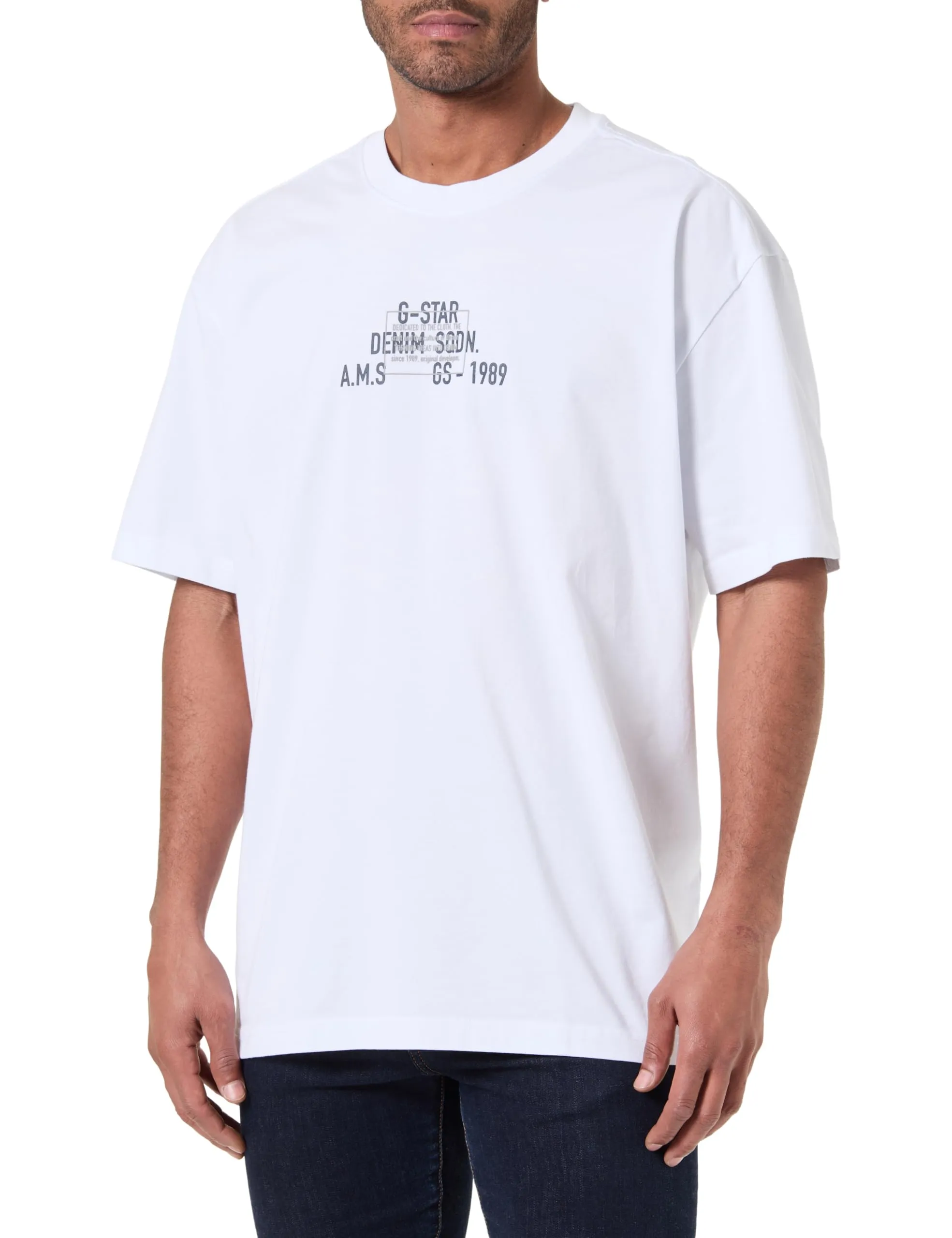 G-Star Men's Multi Technique gr Relaxed r t, Size: XL, Color White