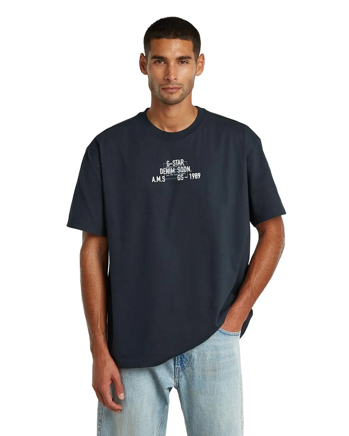 G-Star Raw C.V. Multi Technique gr Relaxed r t T-Shirt, Blue, XXL Men's