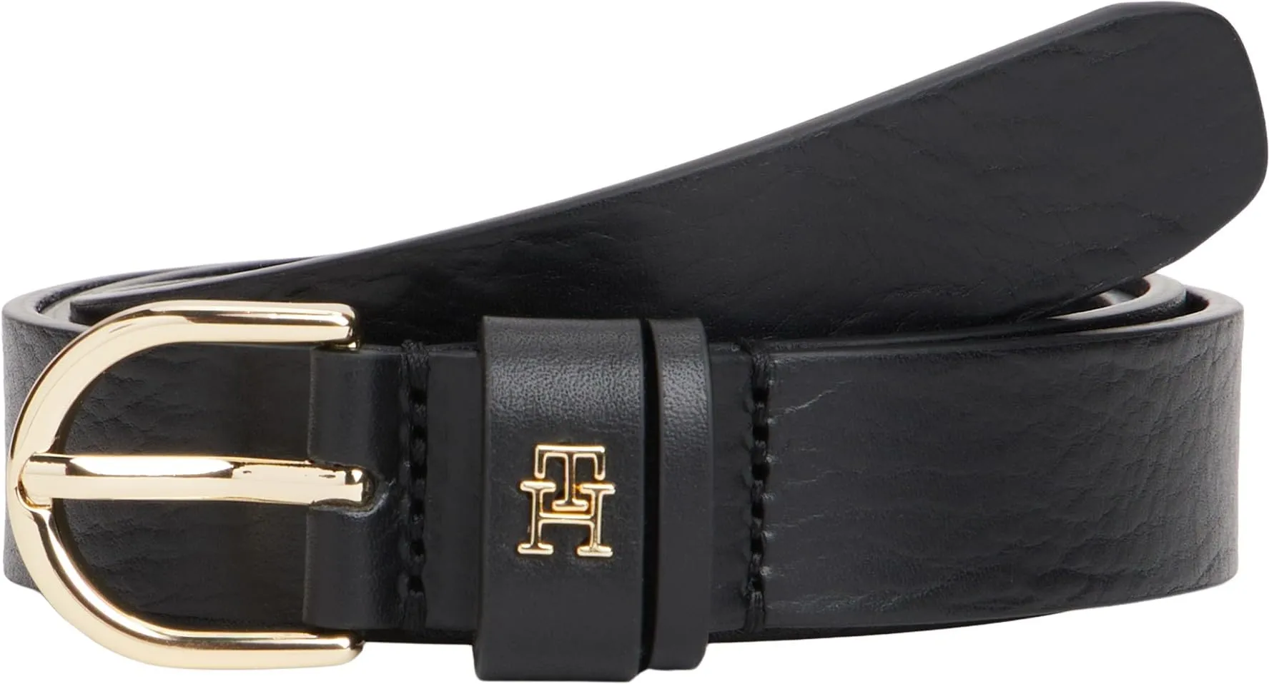 Tommy Hilfiger Donna Cintura Essential Effortless 2,5 cm Cintura in Pelle, Nero (Black), 95 cm