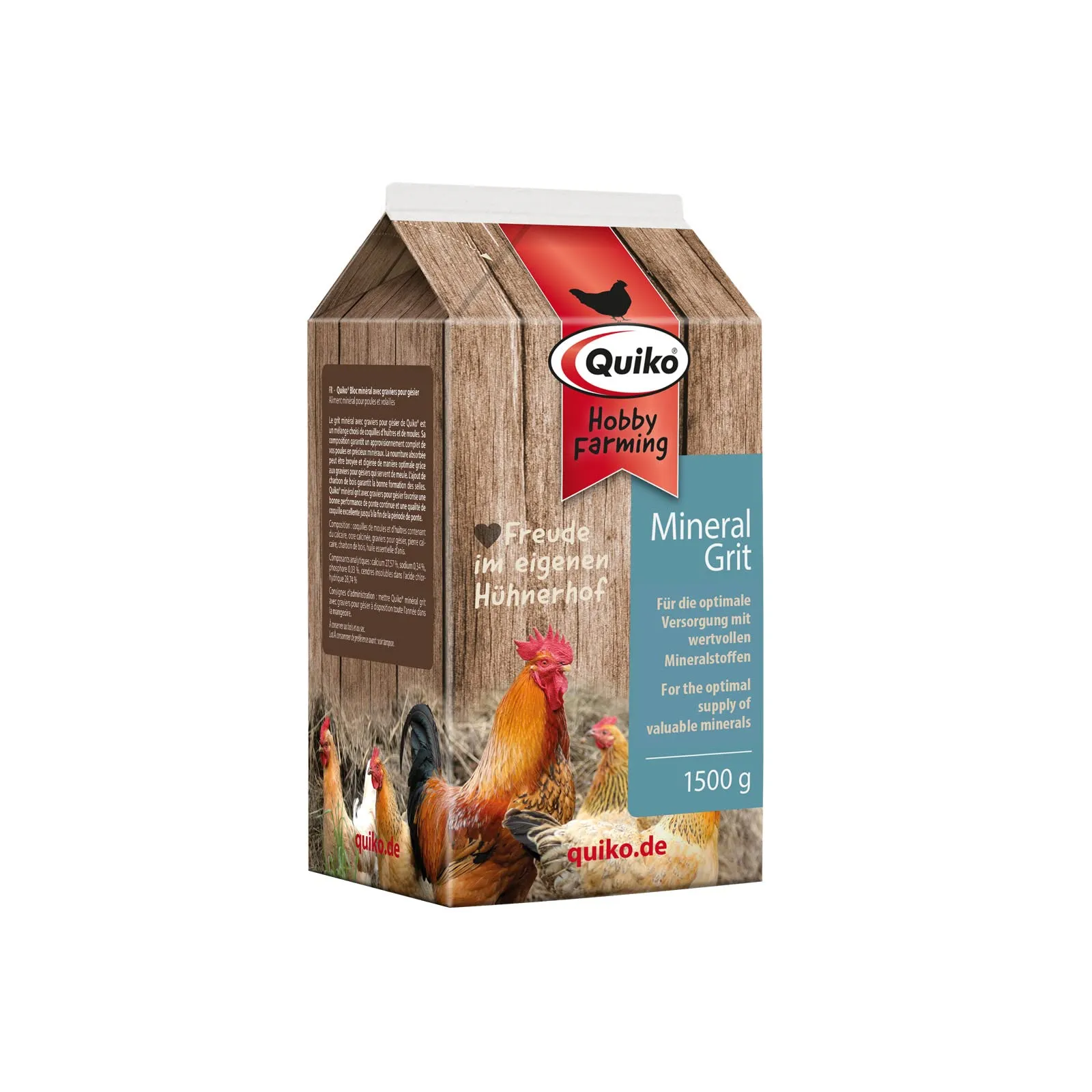 Quiko Hobby Farming – Grit minerale con pietre digestive per pollo 1.500 g – Accessori per pollo